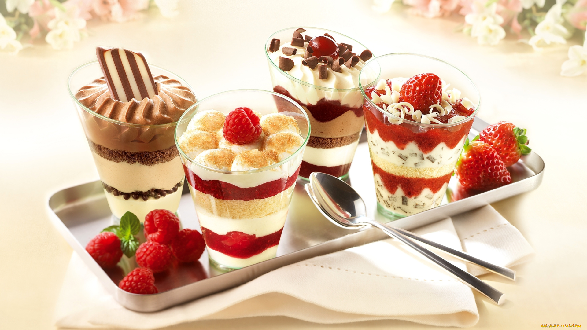 еда, мороженое, десерты, десерт, ягоды, малина, клубника
