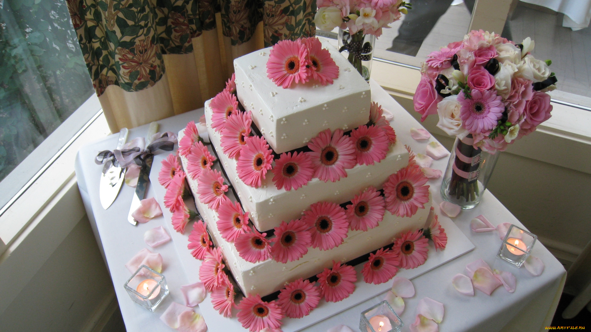 еда, торты, торт, цветы
