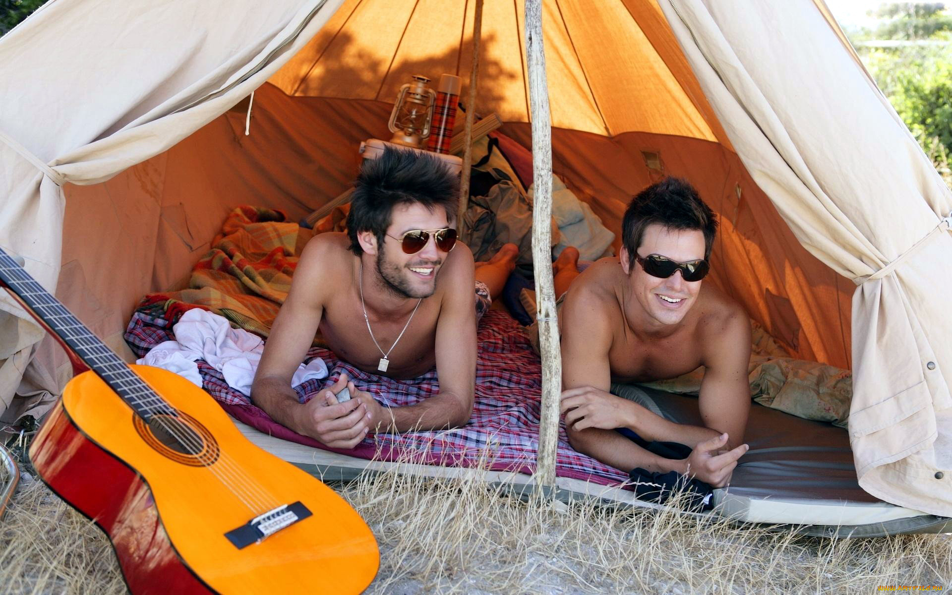 мужчины, -, unsort, палатка, гитара, очки