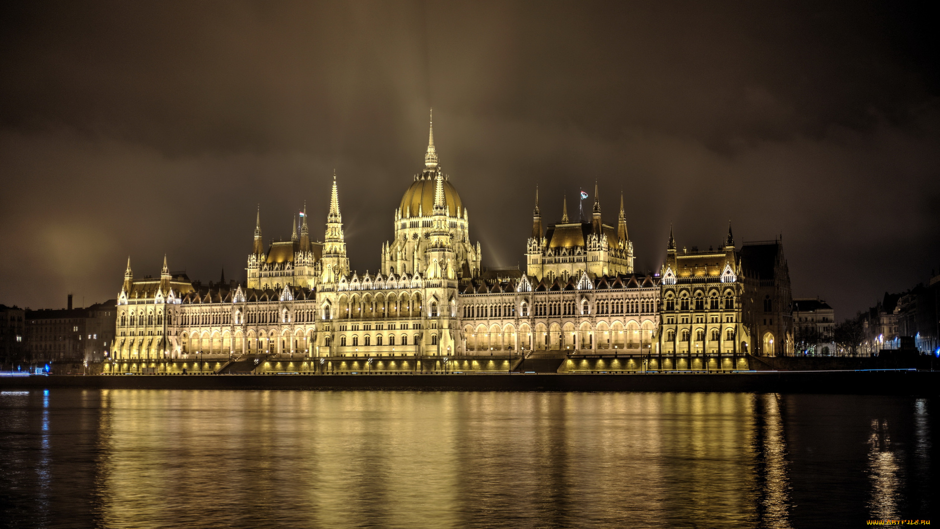 будапешт, парламент, города, будапешт, , венгрия, парламент, будапешт, огни, ночь, реки