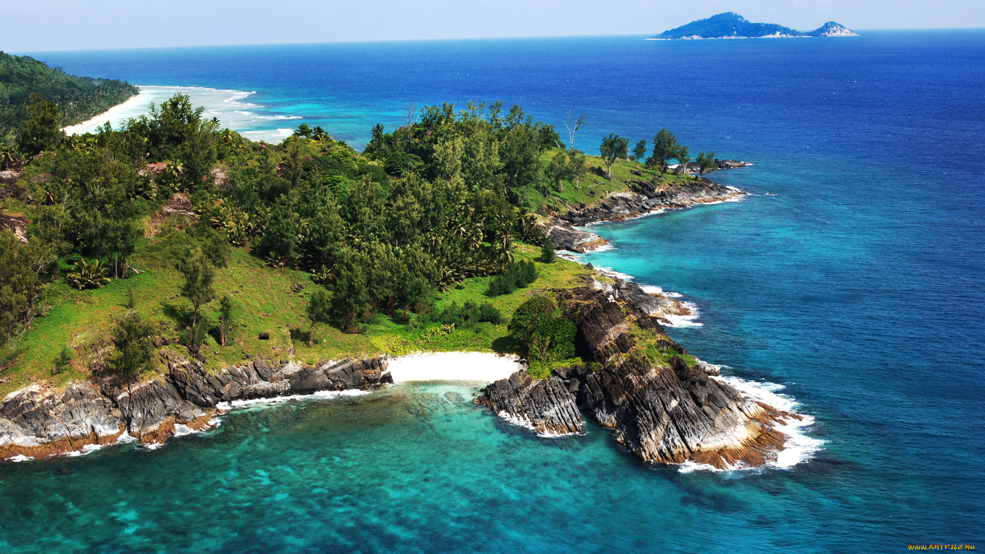 silhouette, island, seychelles, природа, побережье, море, растительность, острова