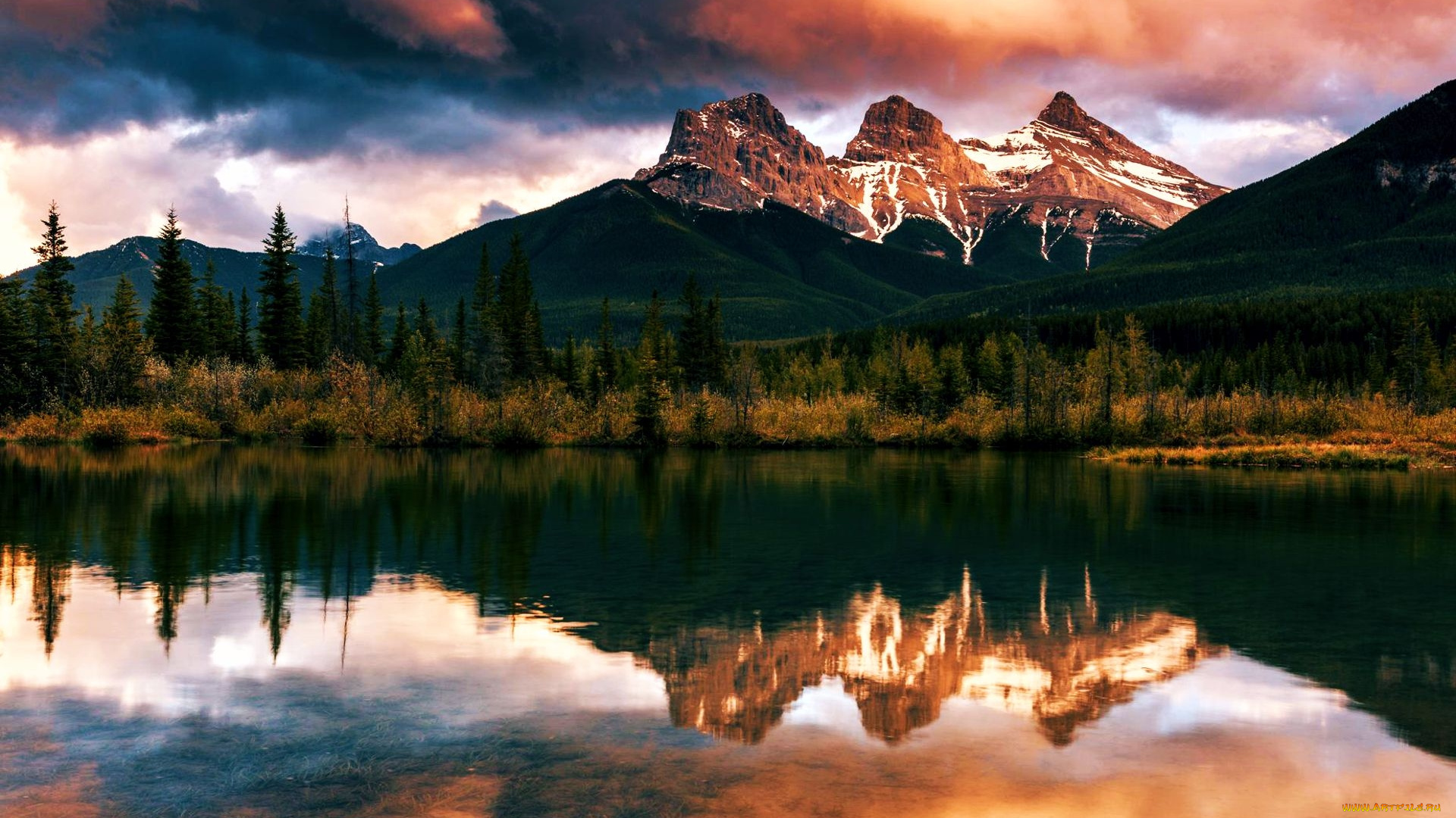 the, three, sisters, in, the, canadian, rockies, природа, пейзажи, the, three, sisters, in, canadian, rockies