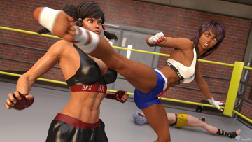 Картинка 3д+графика спорт+ sport борьба ринг фон взгляд девушки