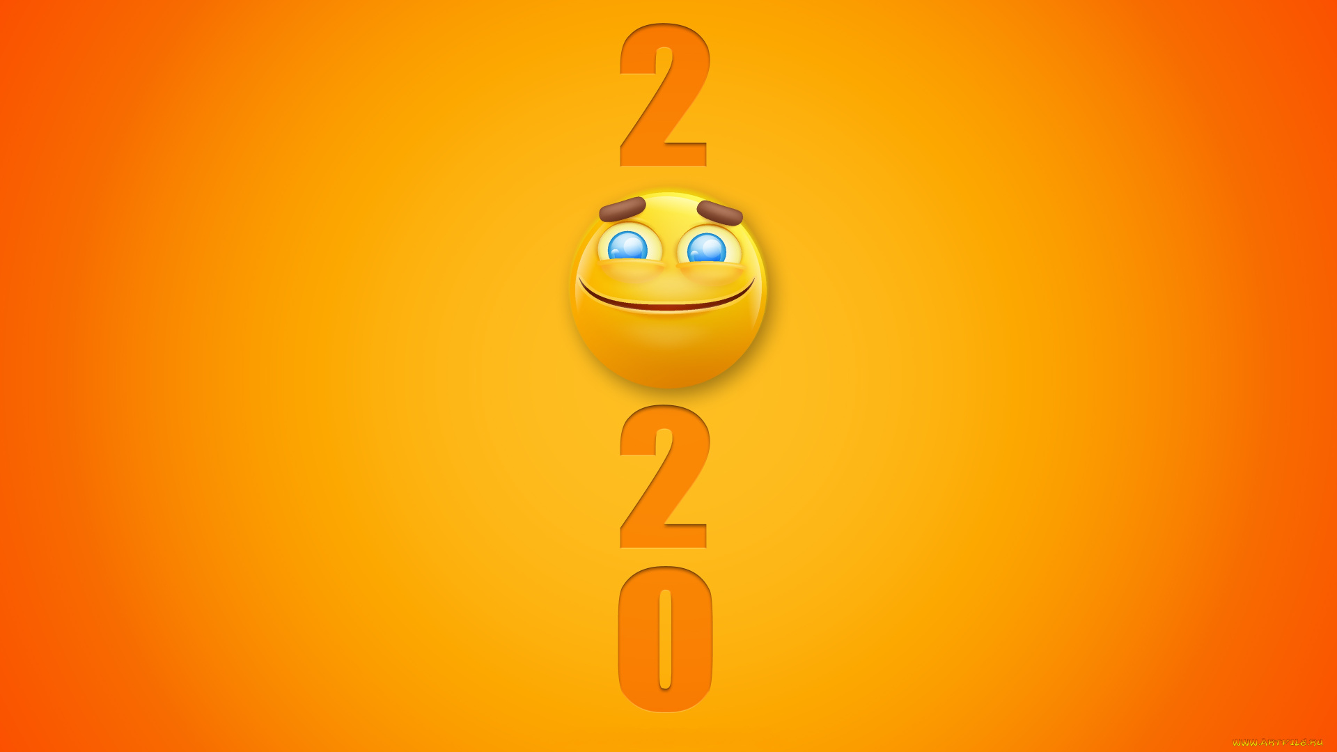 праздничные, -, разное, , новый, год, с, новым, годом, 2020, желтый, фон, художественный, год, забавный, смайл