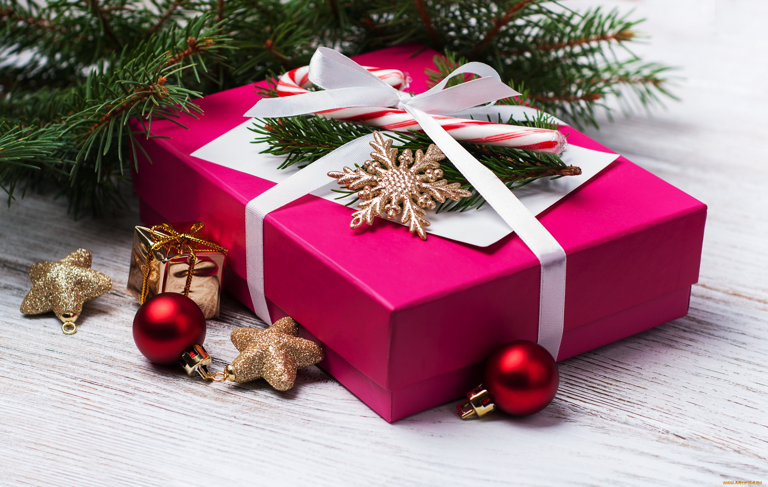 праздничные, подарки, и, коробочки, подарок, снежинка, шарики