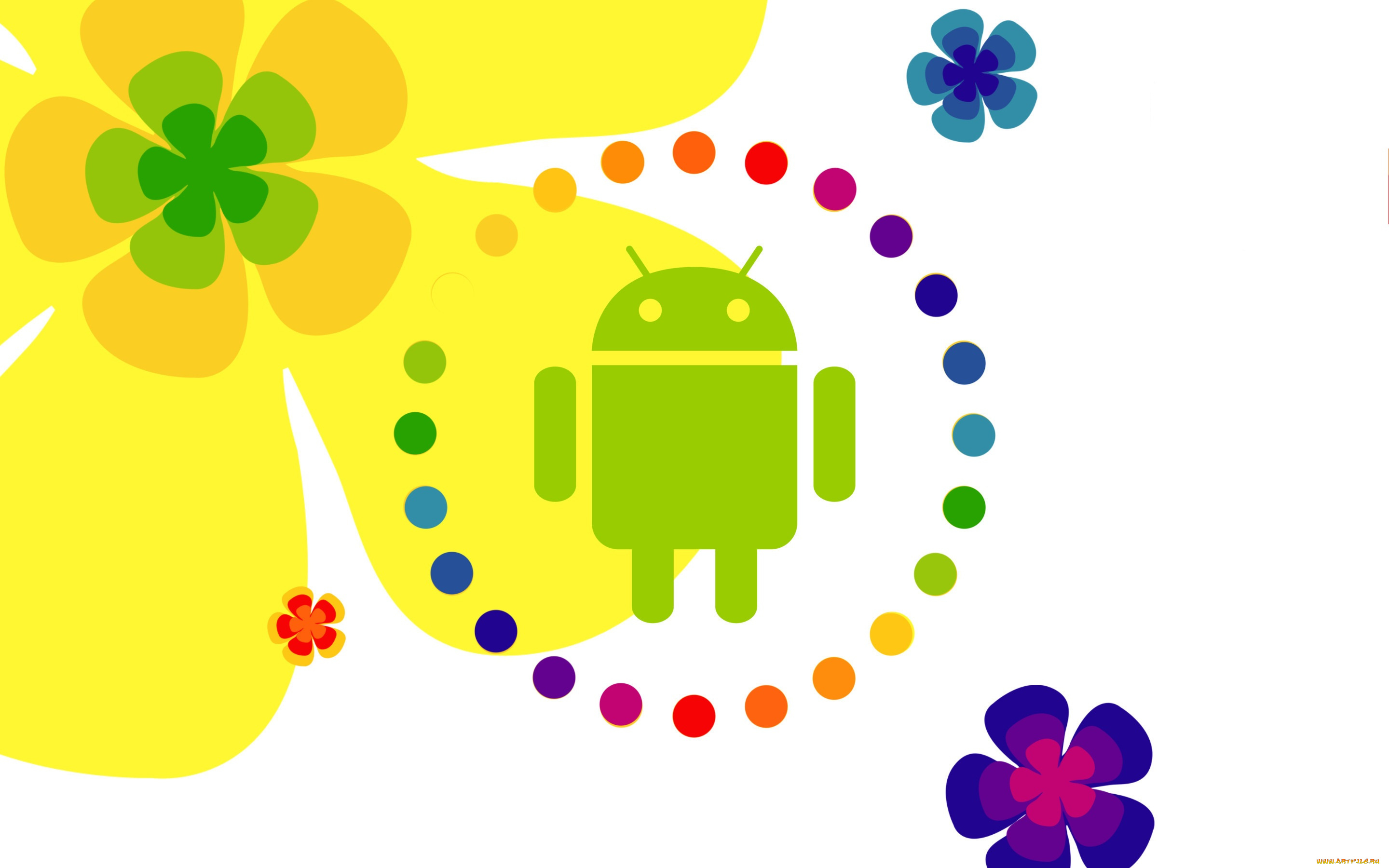 компьютеры, android, цветы, фон, логотип