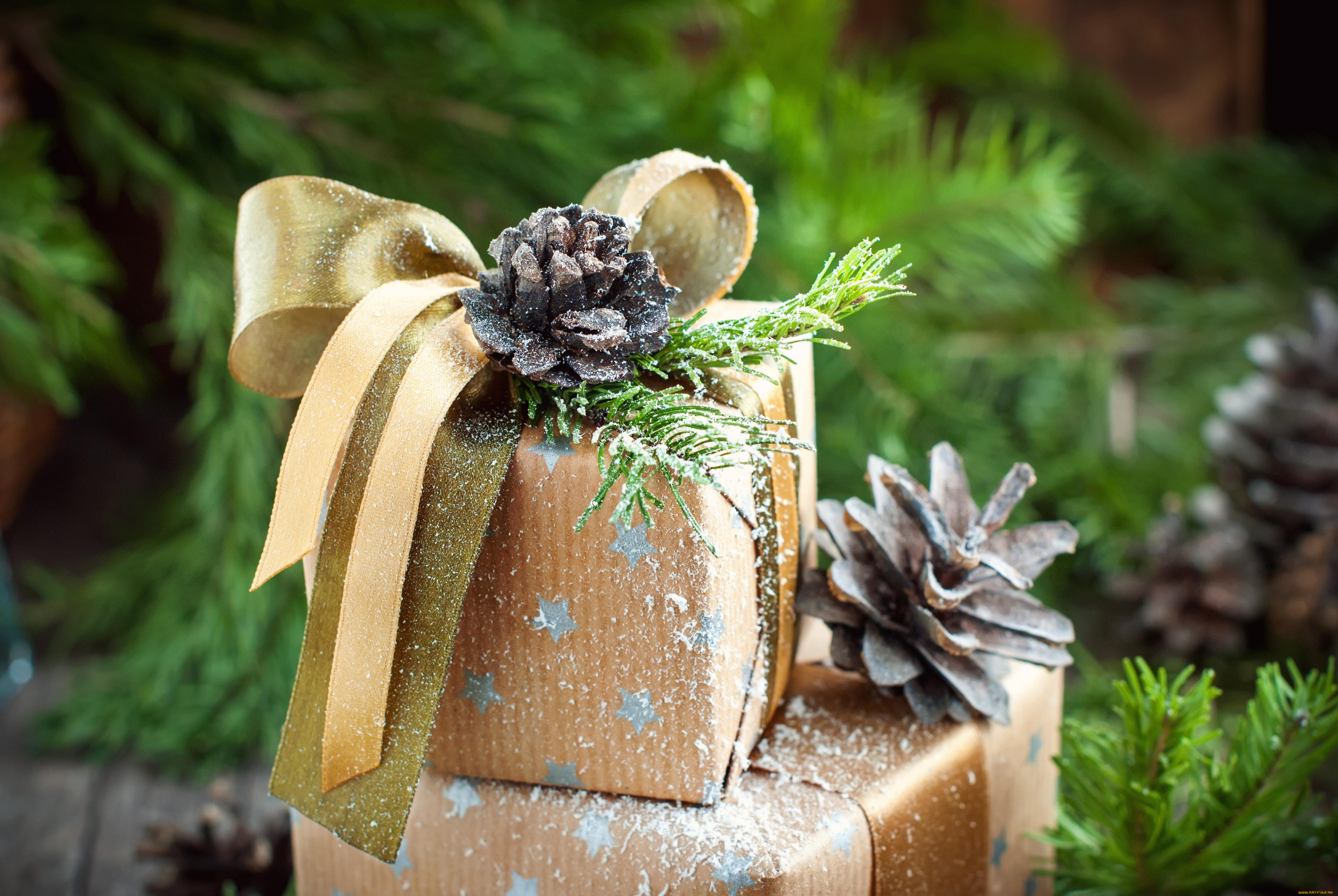 праздничные, подарки, и, коробочки, новый, год, рождество, christmasкоробка, бант, подарок