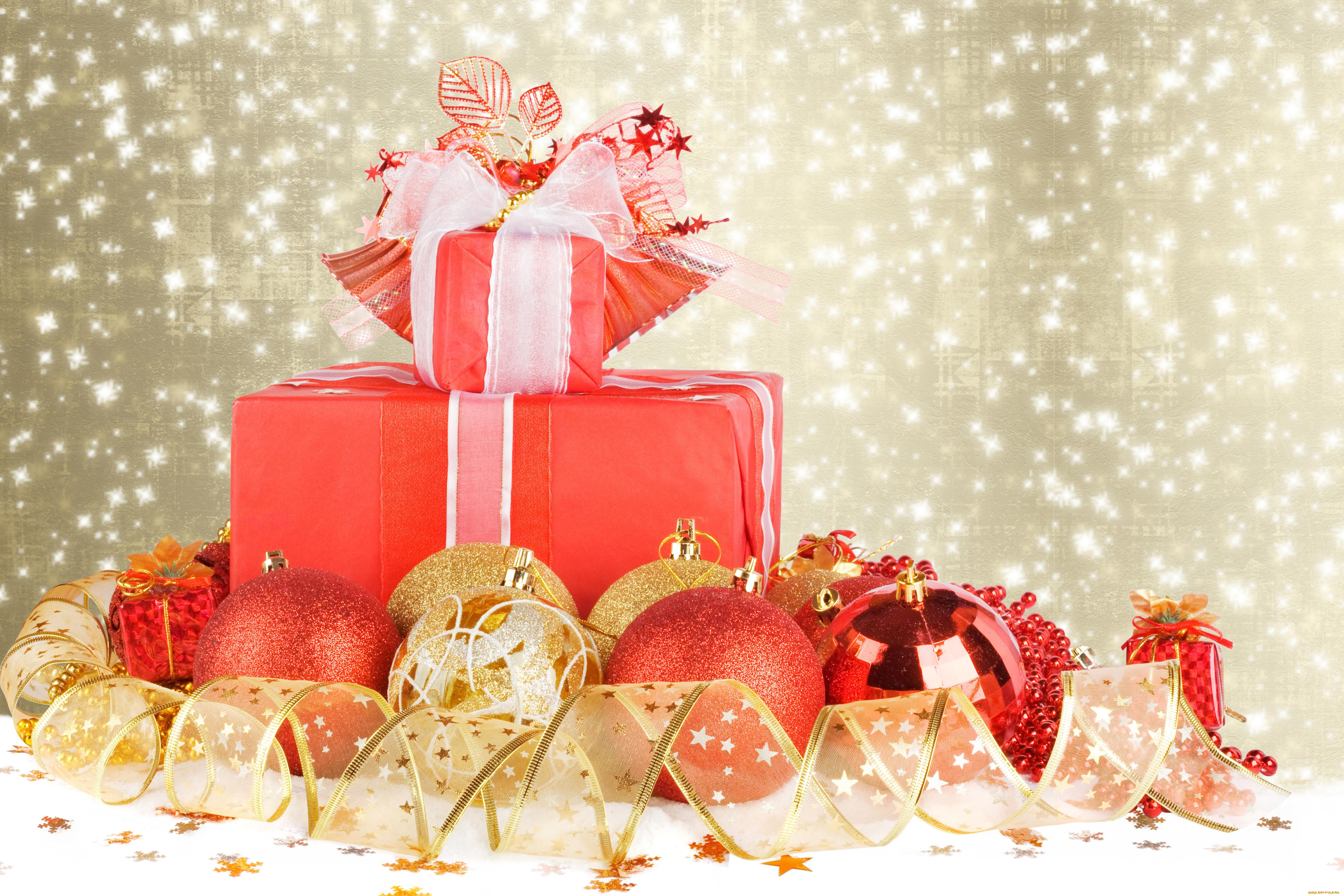 праздничные, подарки, и, коробочки, новый, год, рождество, christmas