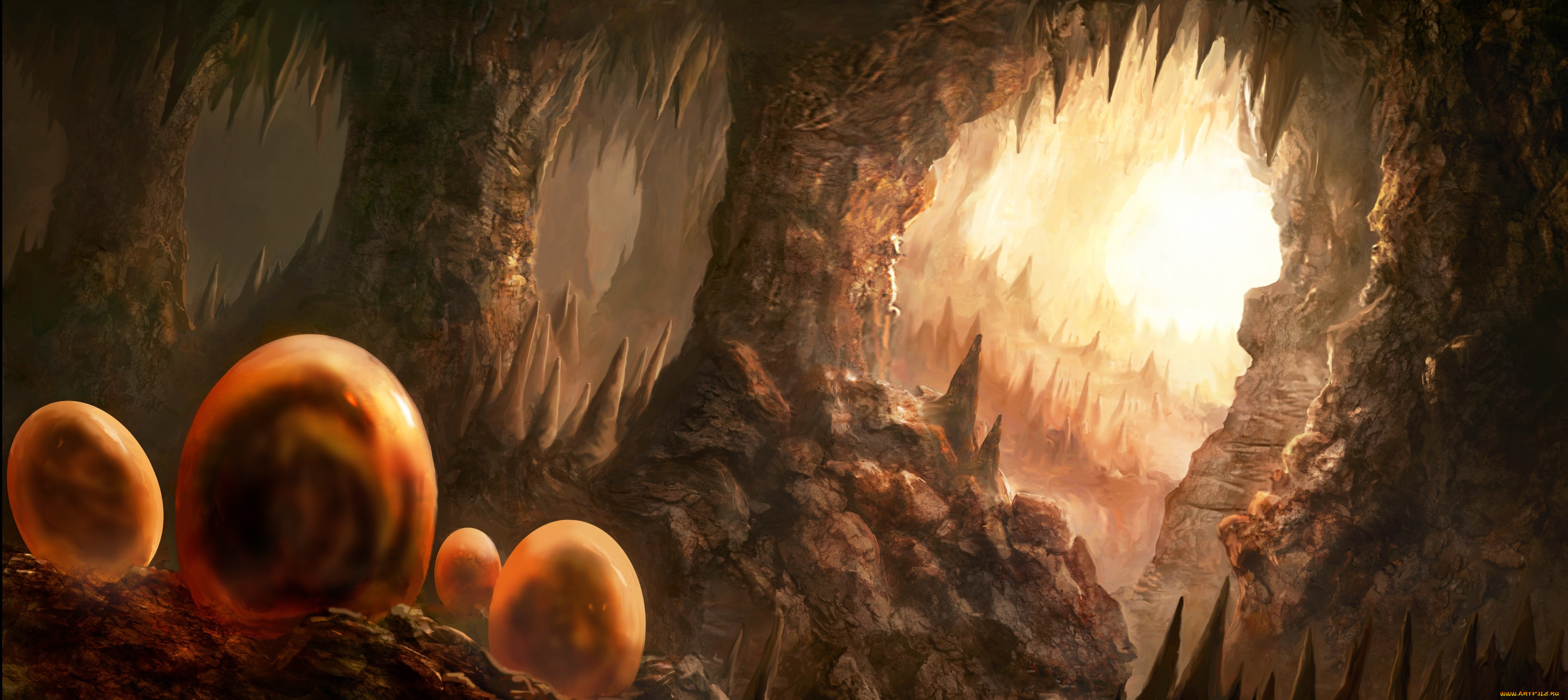 фэнтези, иные, миры, , иные, времена, драконы, яйца, скалы, пещера, арт