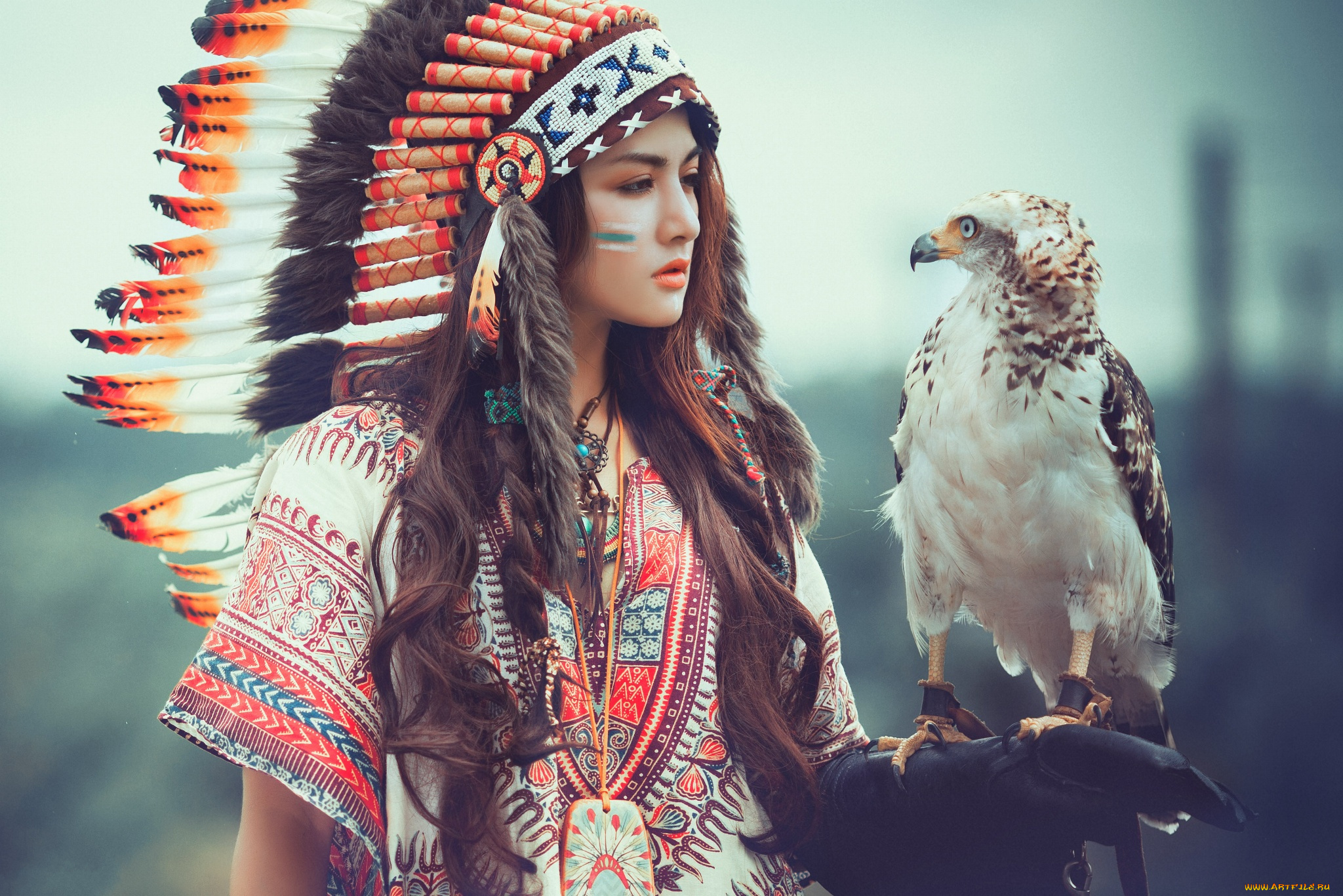 разное, маски, , карнавальные, костюмы, девушка, перья, индианка, дикий, запад, птица, хищник