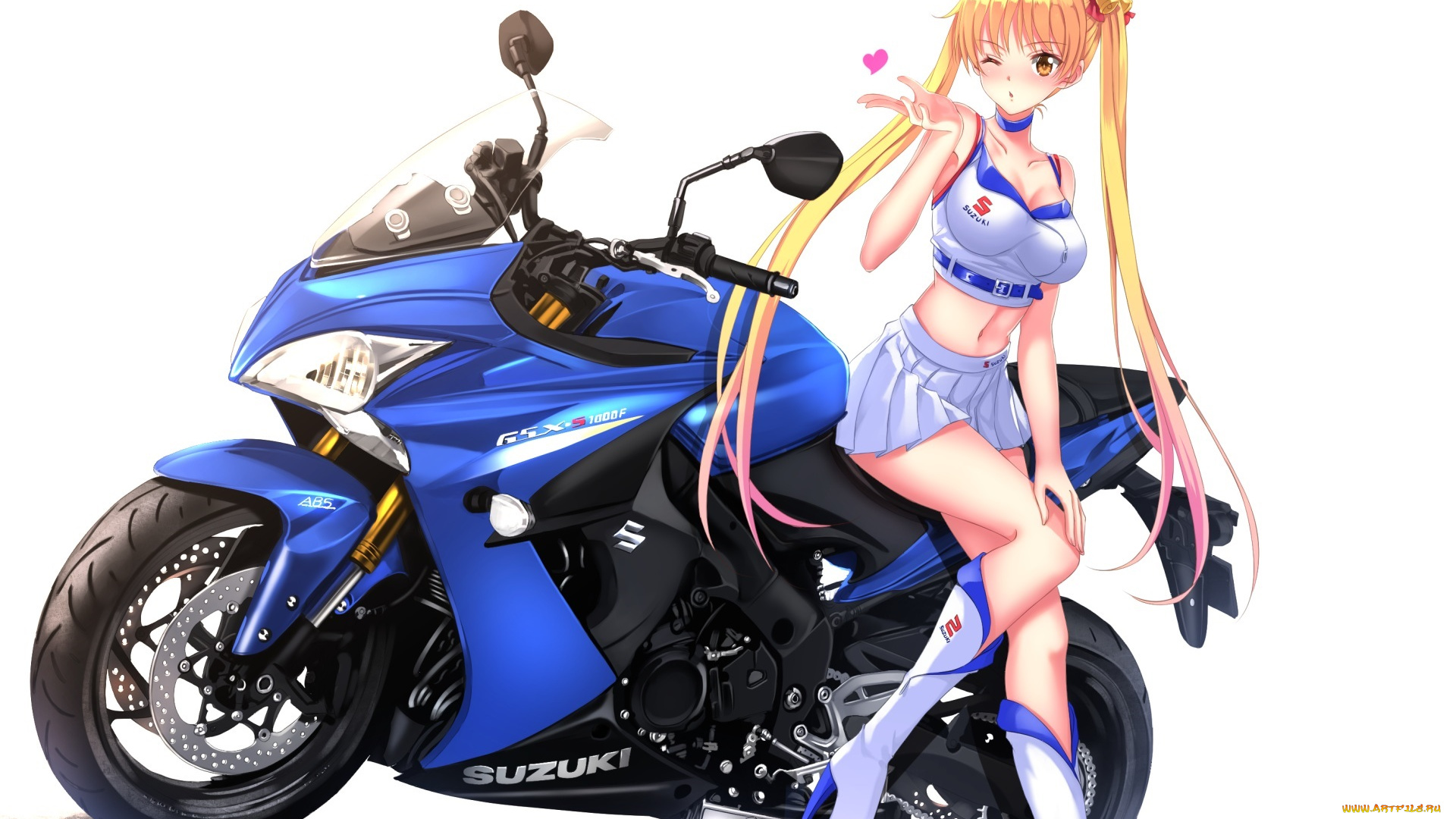 аниме, bakuon, девушка, мотоцикл