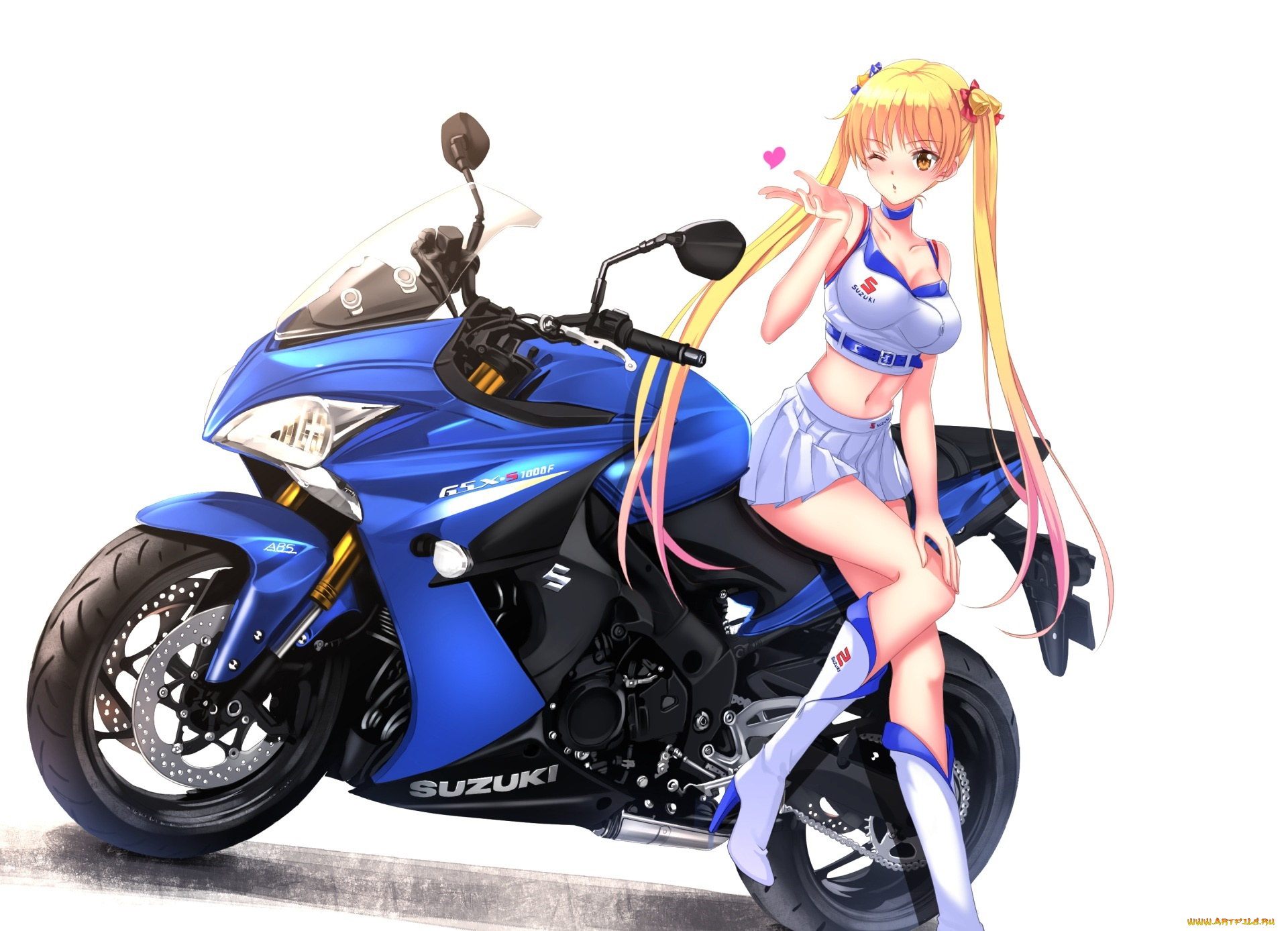 аниме, bakuon, девушка, мотоцикл
