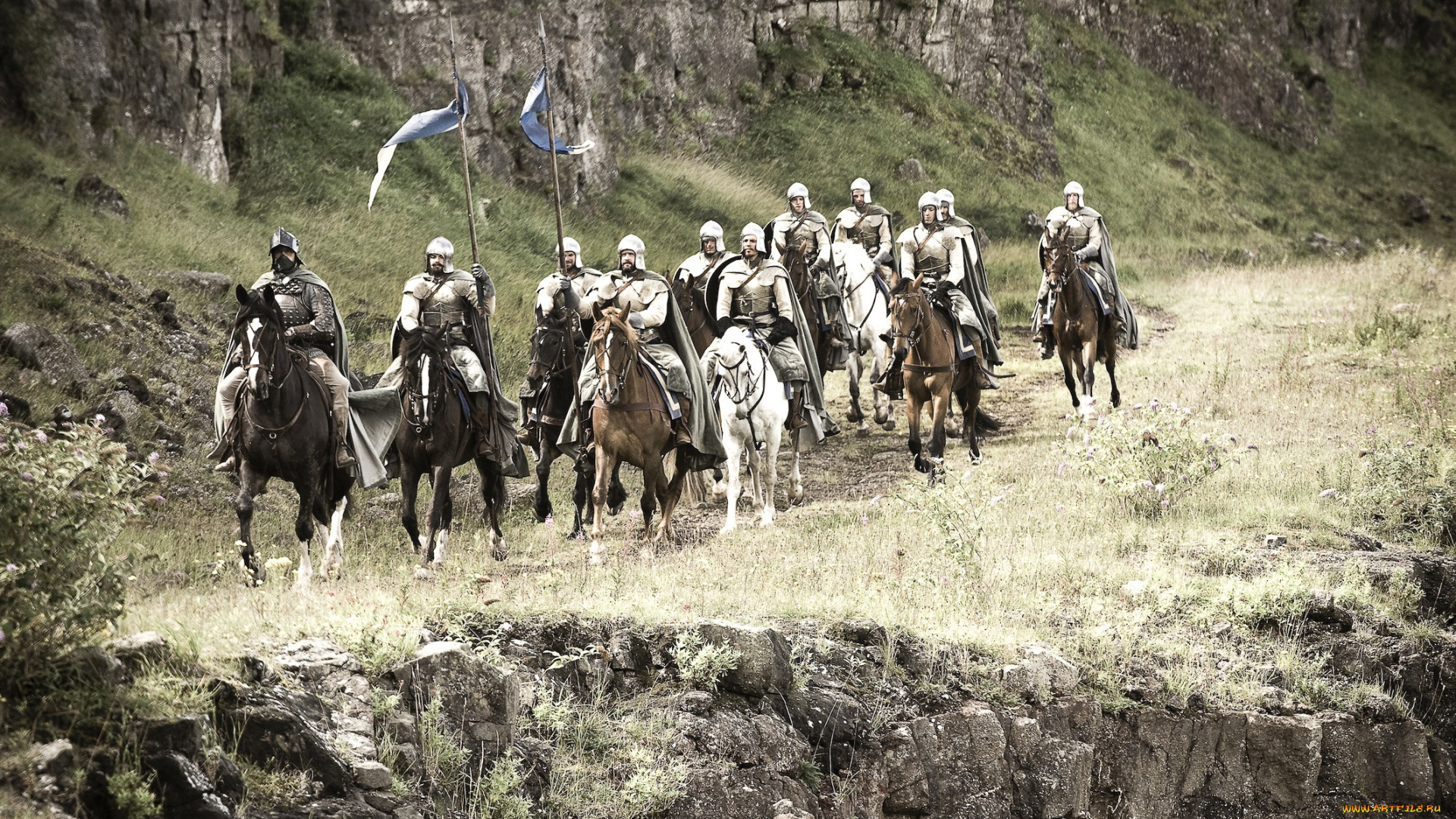 game, of, thrones, кино, фильмы, сериал, люди, рыцари, кони, средневековье, поход, горы