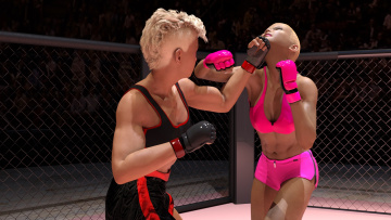 Картинка 3д+графика спорт+ sport девушки фон взгляд бой ринг