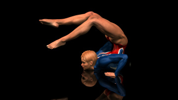 Картинка 3д+графика спорт+ sport гимнастика фон взгляд девушка