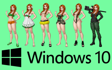 Картинка компьютеры windows++10 логотип фон взгляд девушки