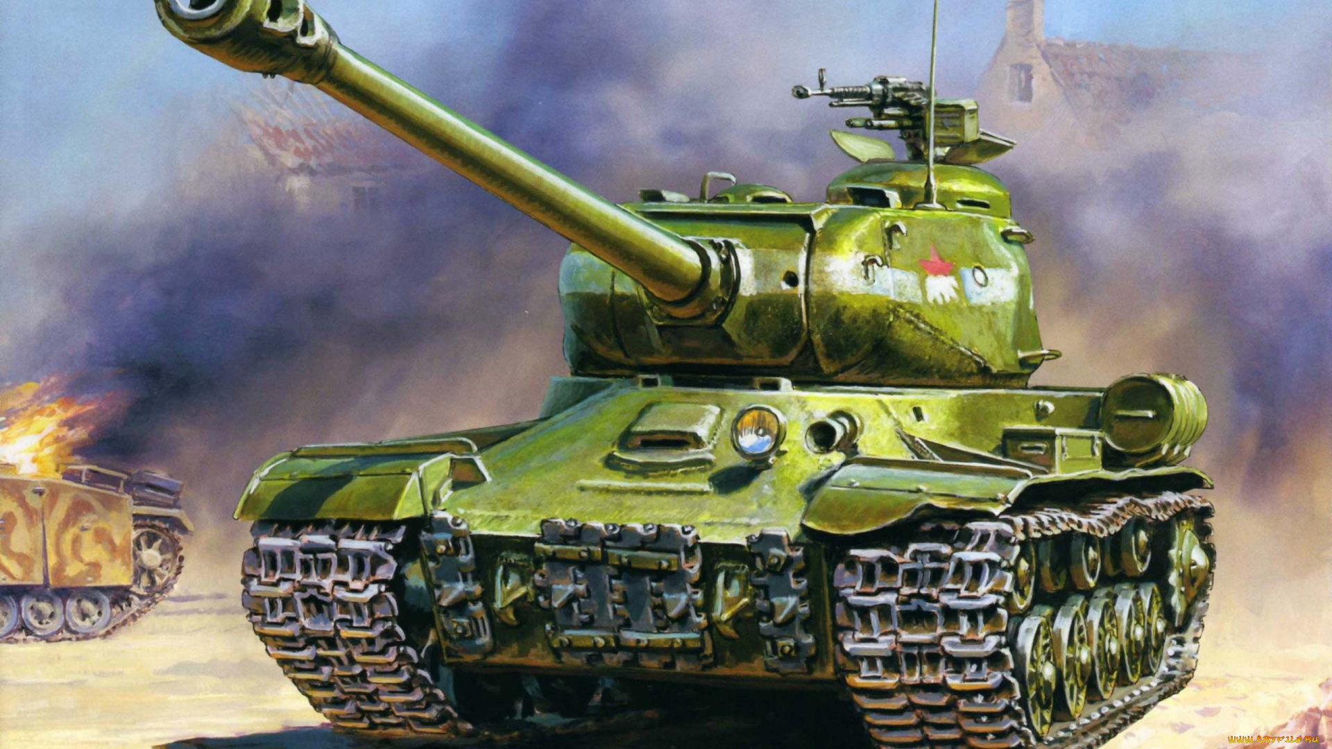рисованное, армия, танк, ис-2
