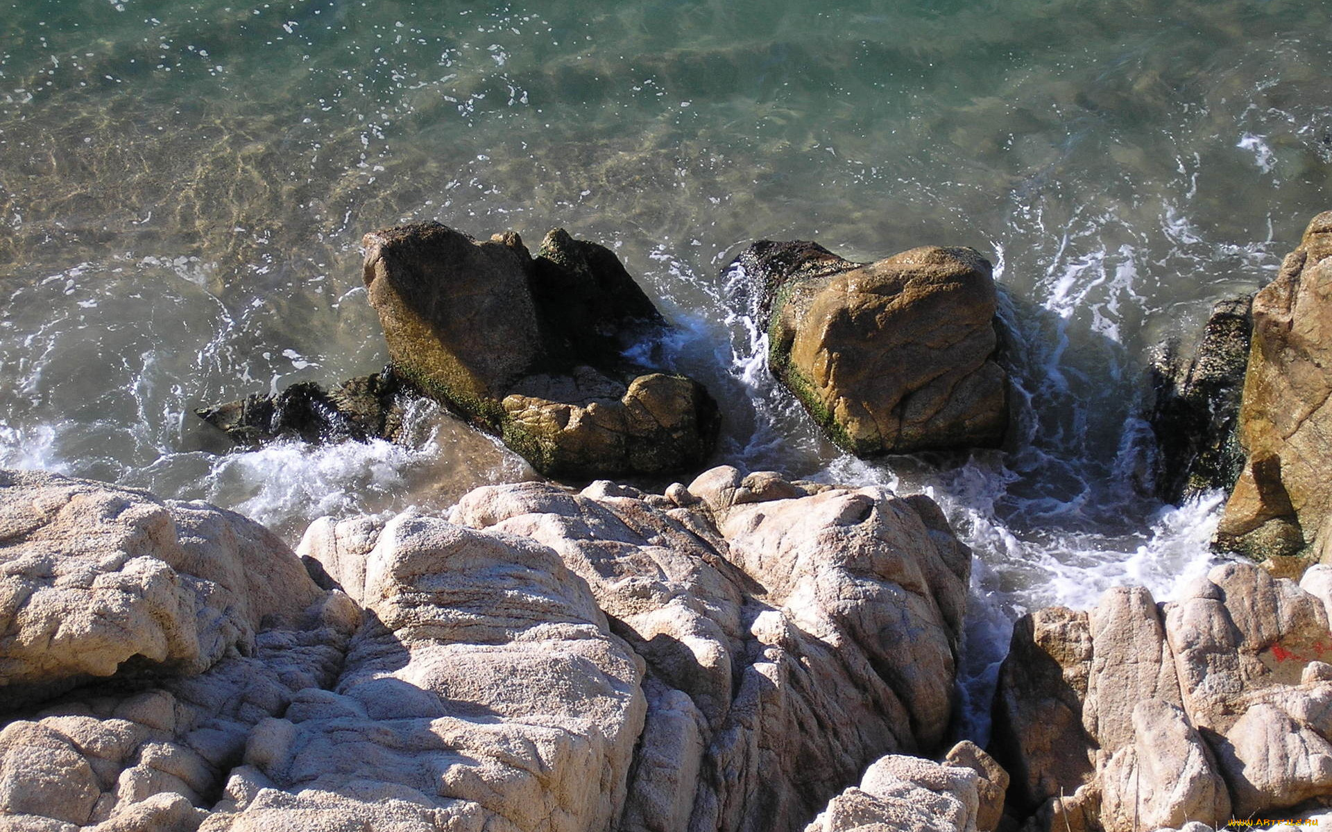 природа, побережье, камни, вода