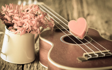 Картинка праздничные день+святого+валентина +сердечки +любовь love vintage сердце romantic heart цветы гитара