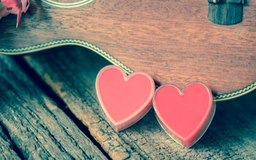 Картинка праздничные день+святого+валентина +сердечки +любовь гитара сердце romantic heart love vintage