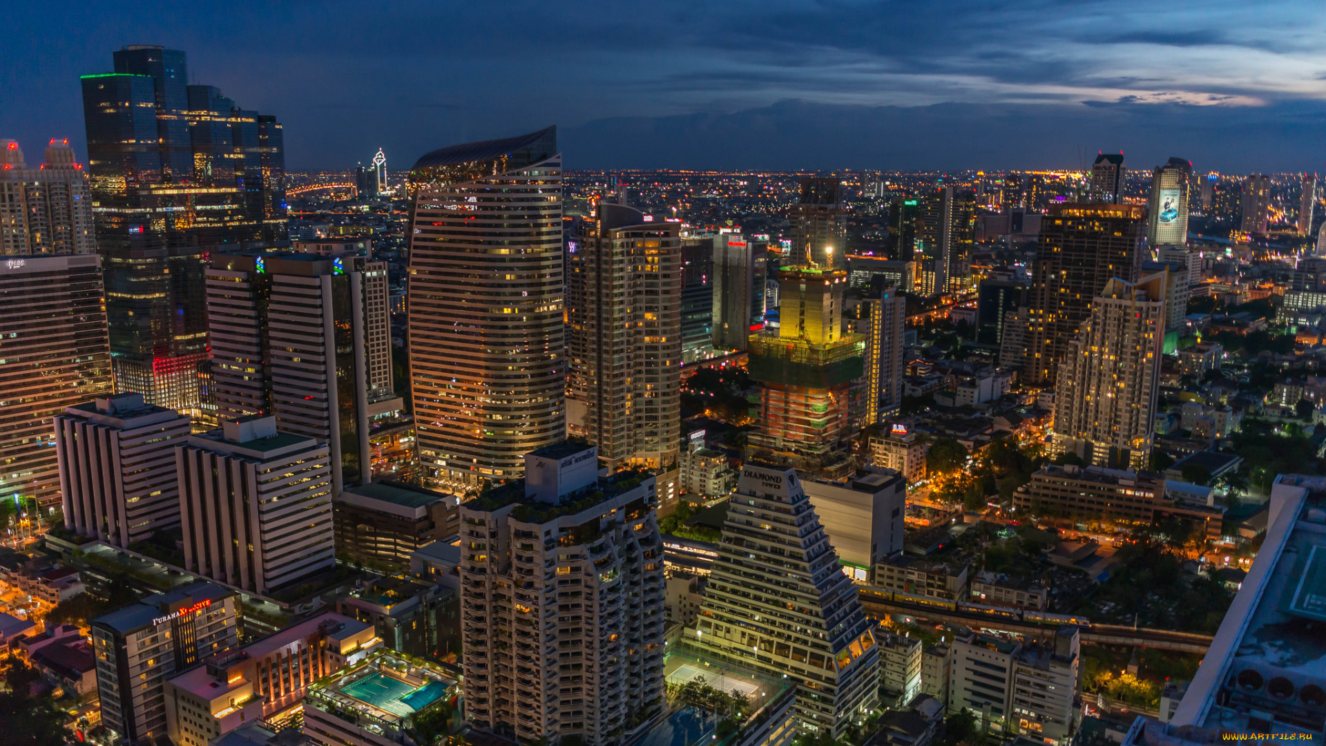 bangkok, города, бангкок, , таиланд, огни, ночь