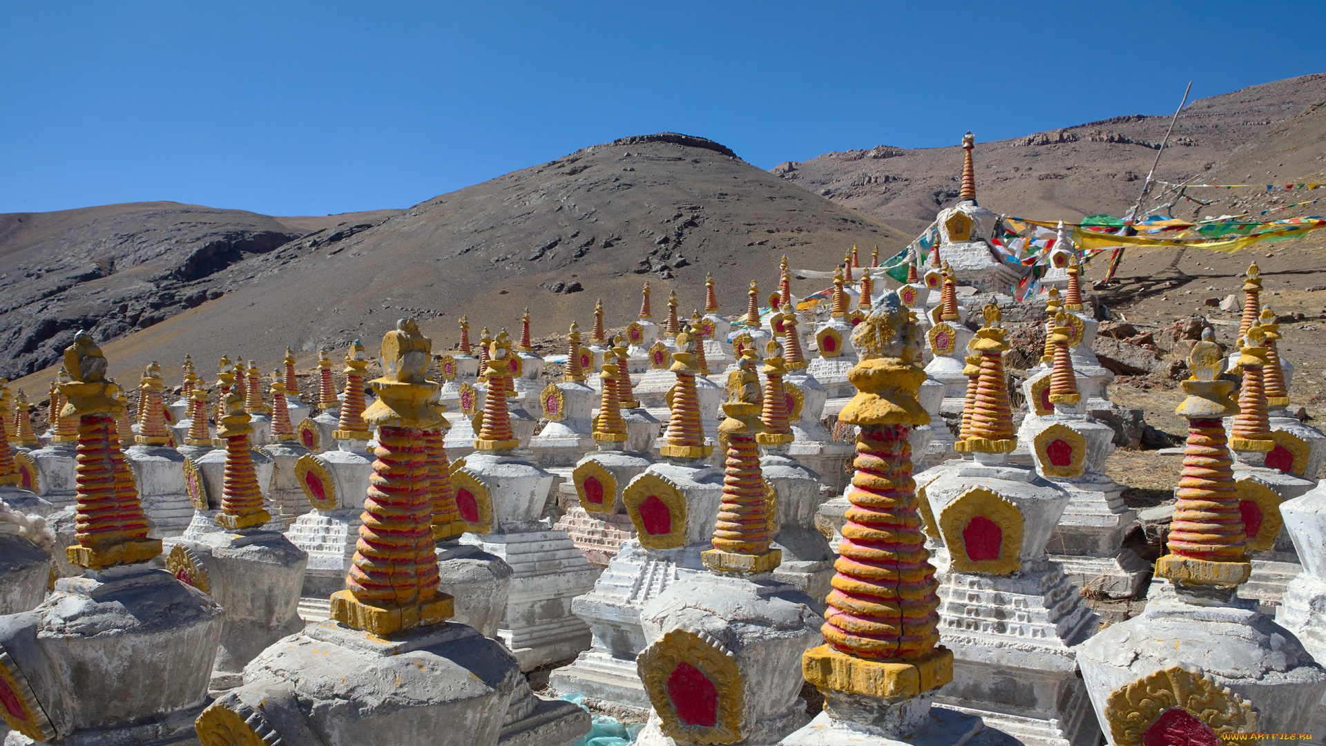 тибет, 108, чортенов, монастыря, гьендрак, разное, религия, буддизм, 108, ламаизм, тибет, монастырь