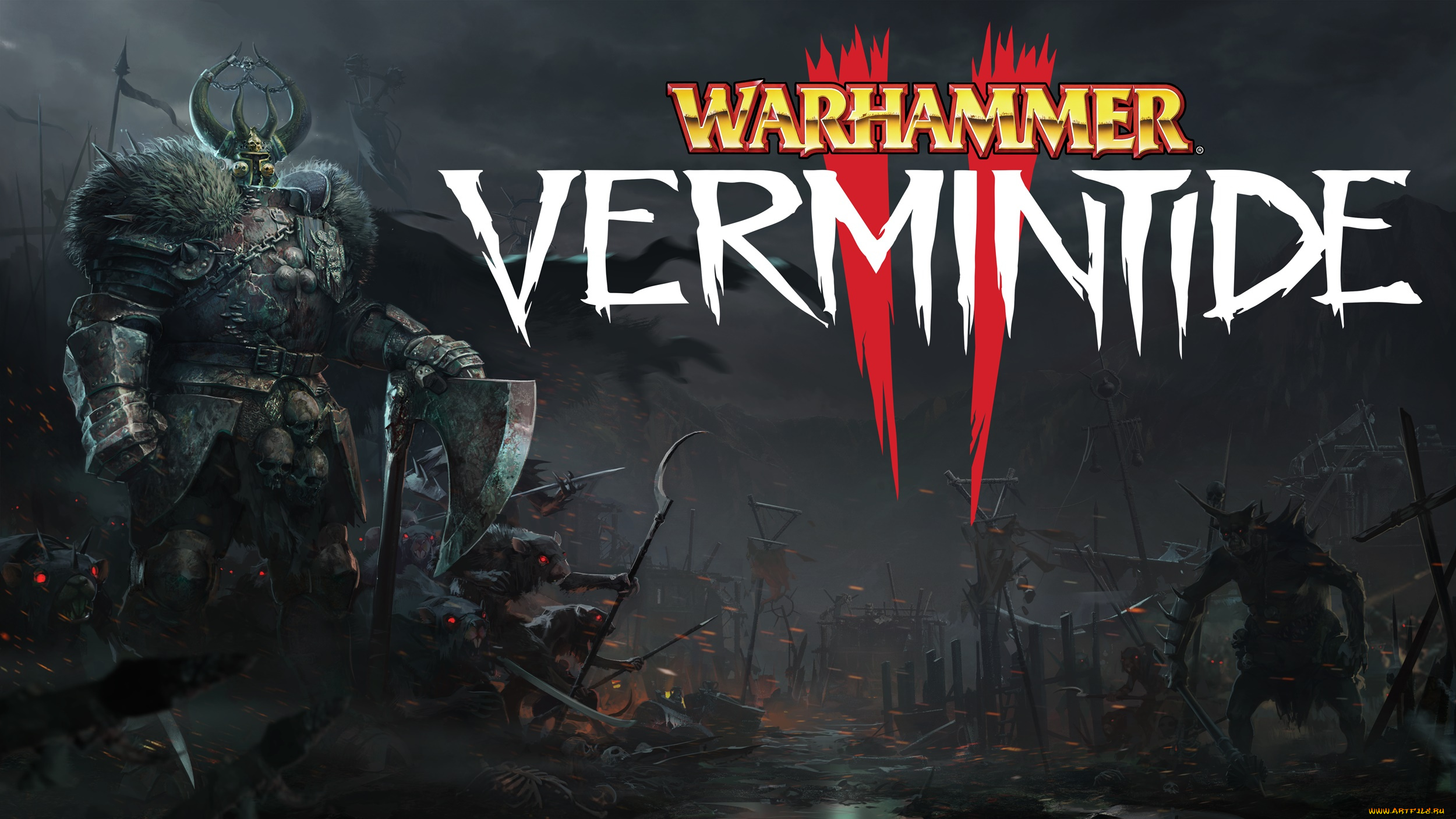warhammer, , vermintide, 2, видео, игры, фон, логотип