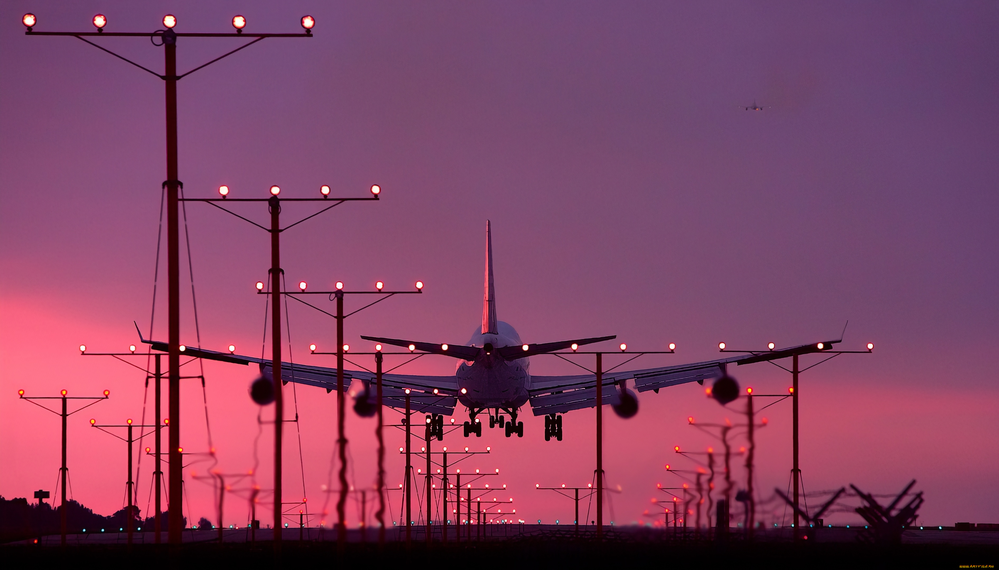 авиация, пассажирские, самолёты, самолет, посадка, закат, они