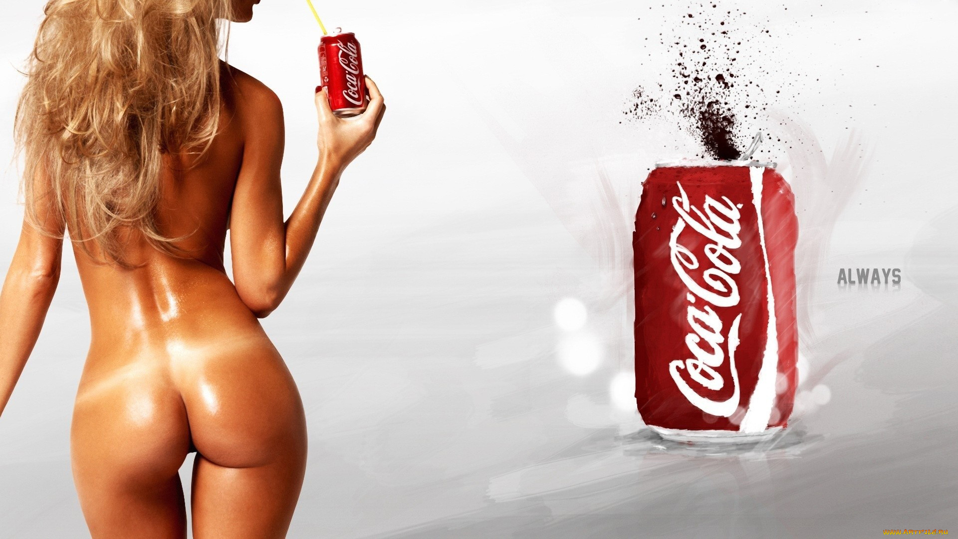 бренды, coca, cola, банка, девушка, кока-кола