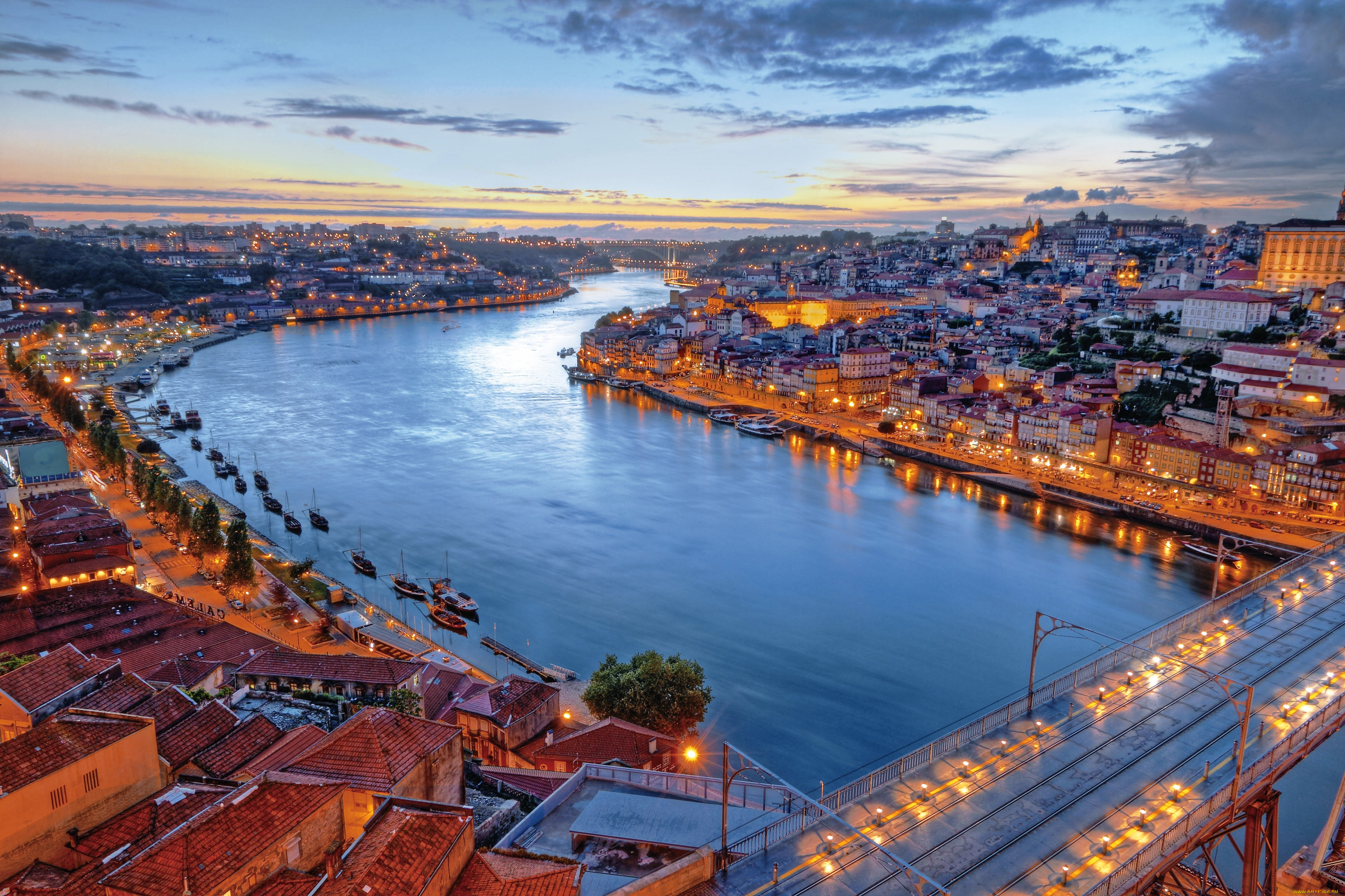 lisbon, portugal, города, лиссабон, португалия, река, вечер, здания, корабли, мост
