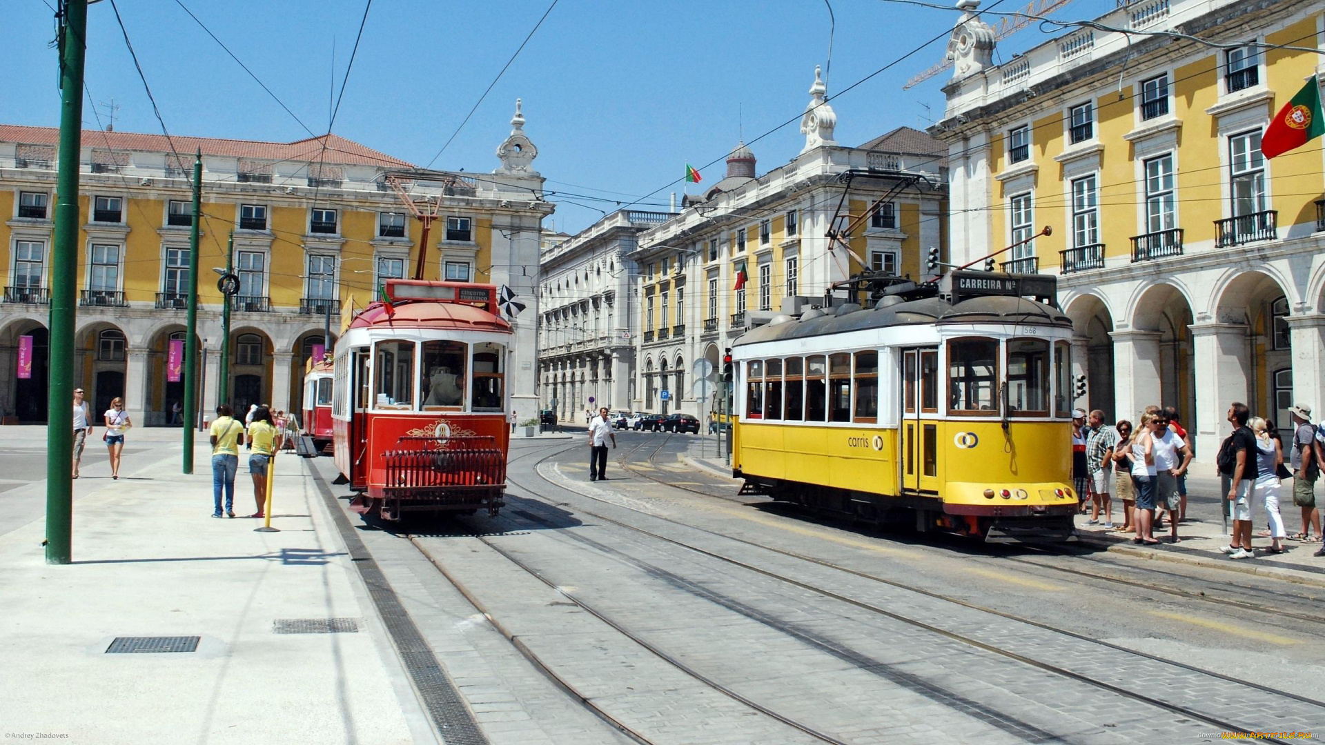 города, лиссабон, , португалия, трамваи