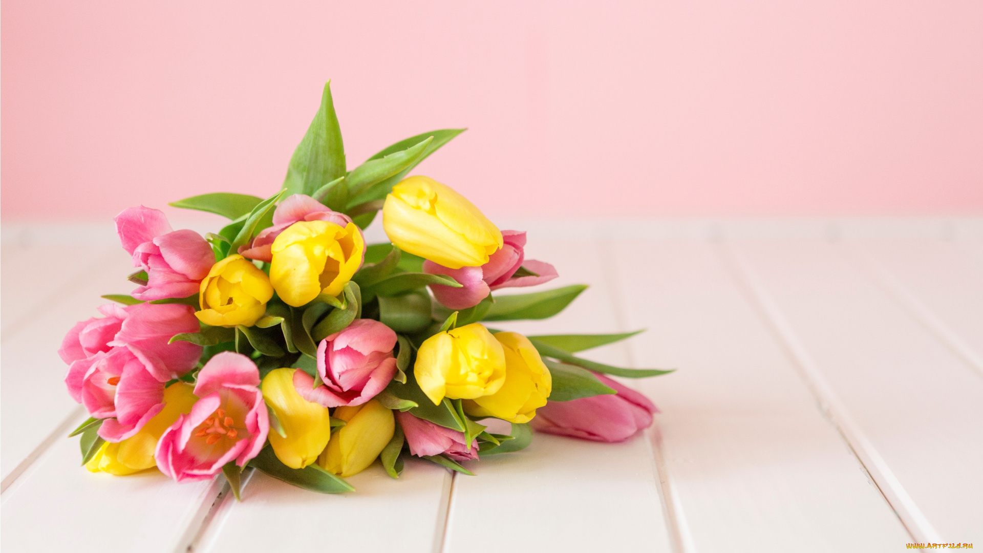 цветы, тюльпаны, flowers, spring, букет, yellow, весна, tulips, pink, fresh, желтые, розовые