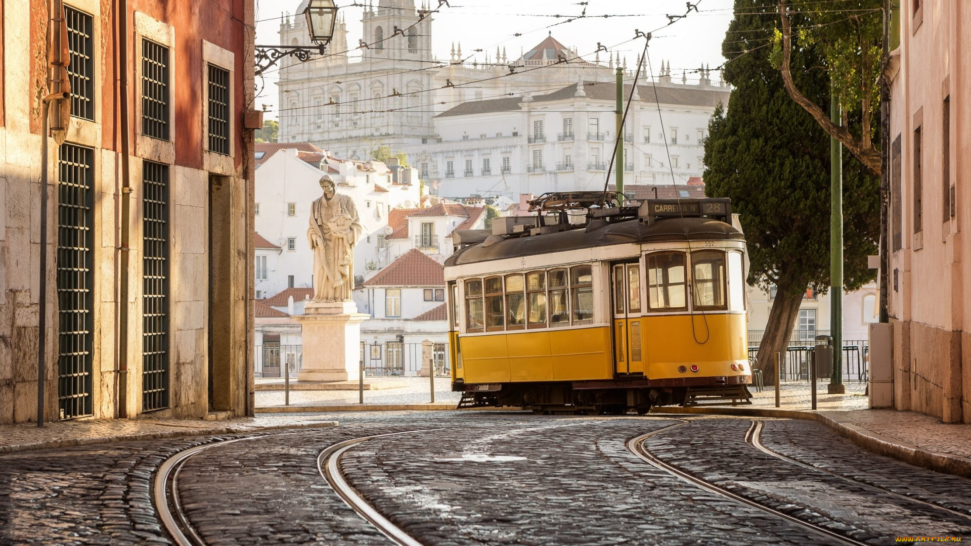 трамвай, техника, трамваи, лиссабон, португалия, город