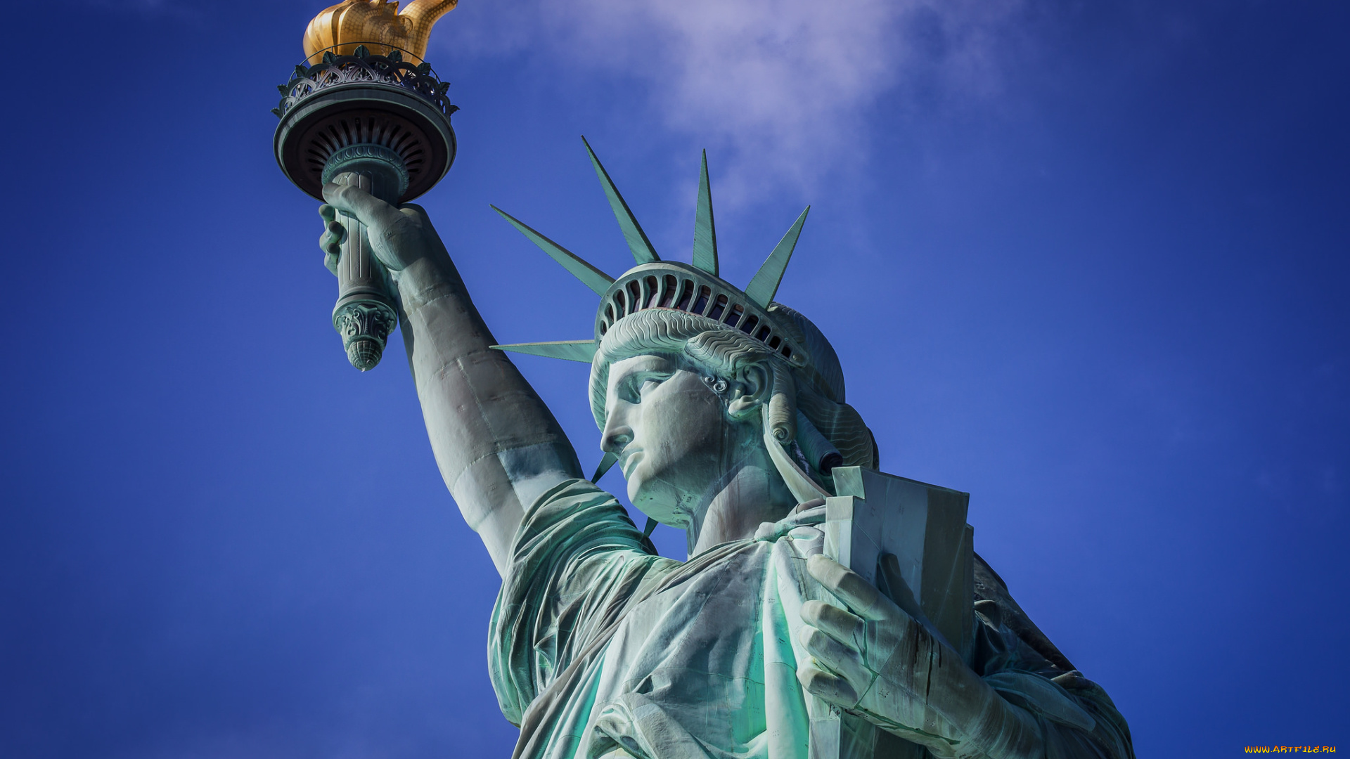 statue, of, liberty, города, нью-йорк, , сша, простор