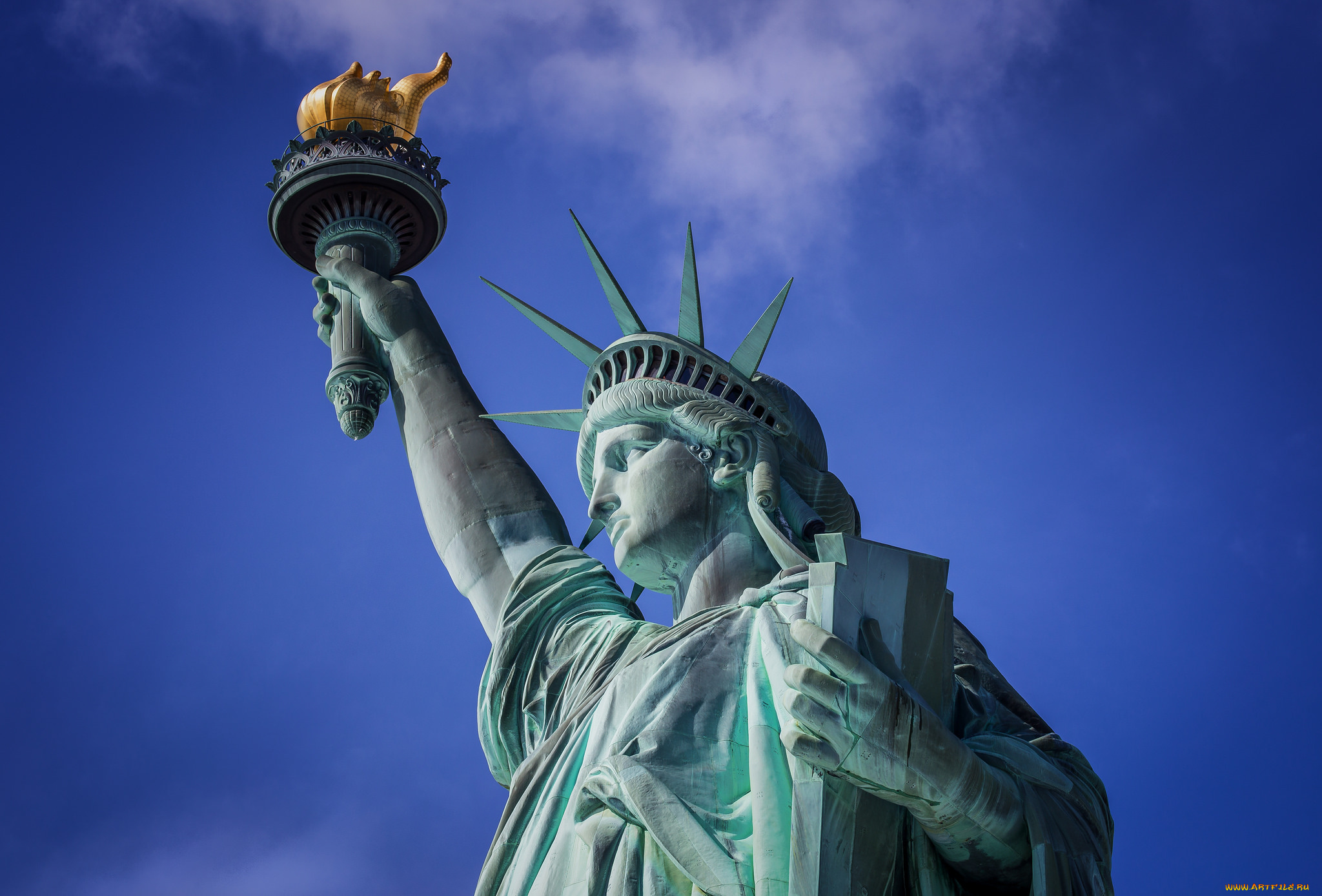 statue, of, liberty, города, нью-йорк, , сша, простор