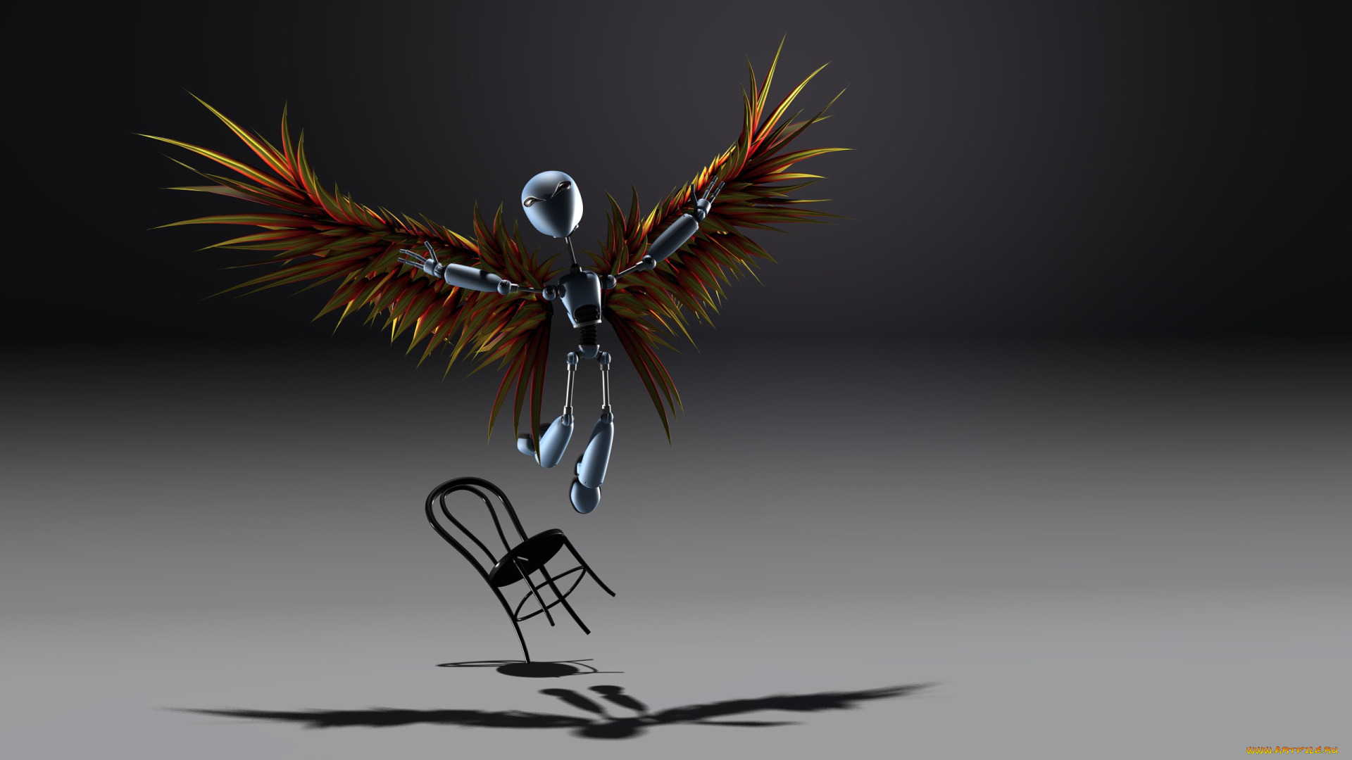 3д, графика, fantasy, фантазия, существо, крылья, стул