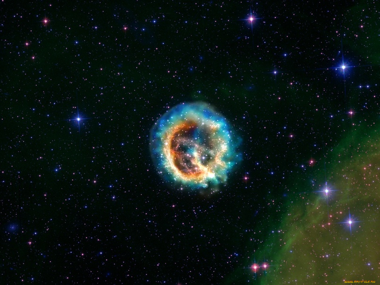 остаток, сверхновой, e0102, 72, космос, галактики, туманности