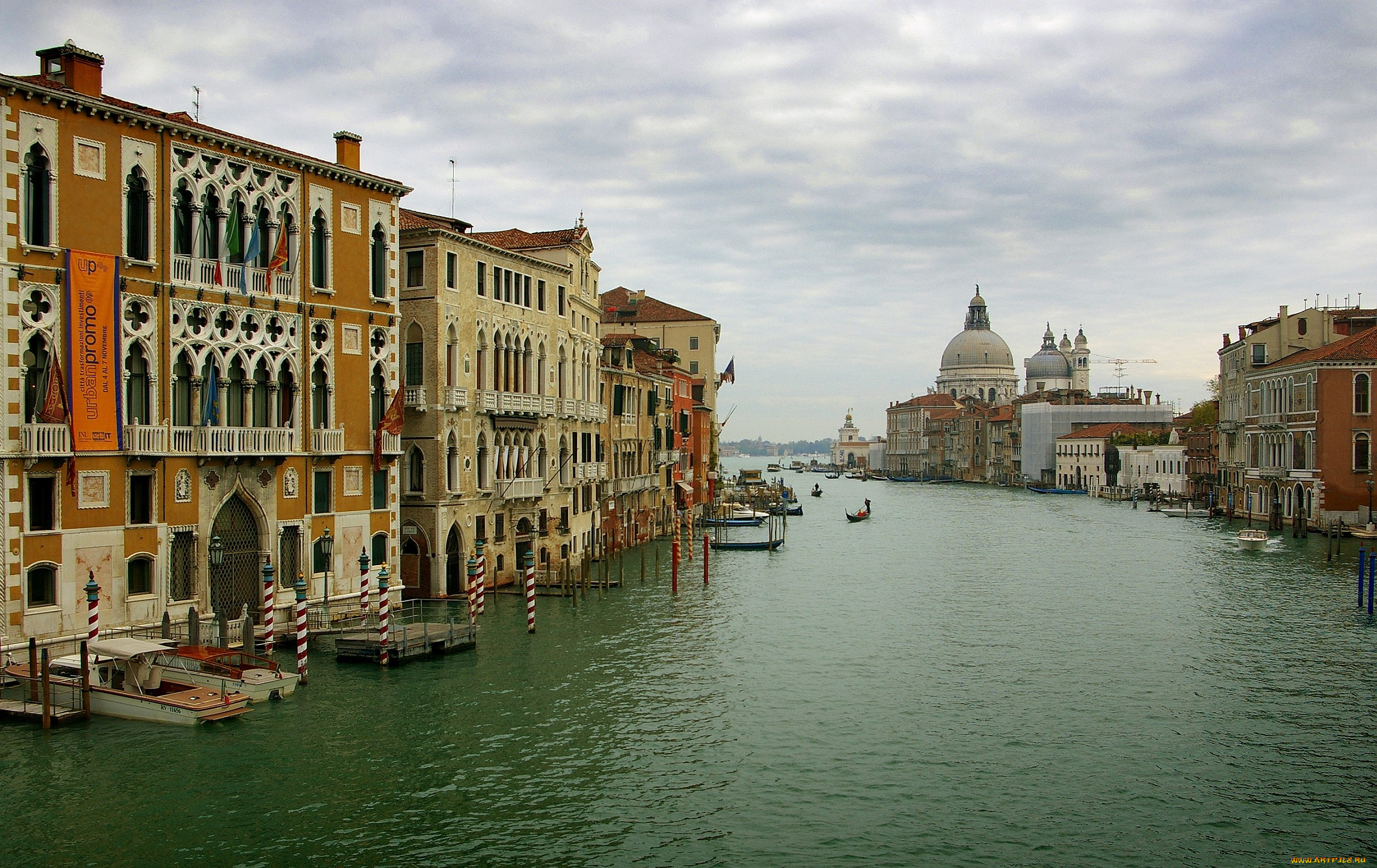 венеция, города, италия, канал, дома, гондолы, вода