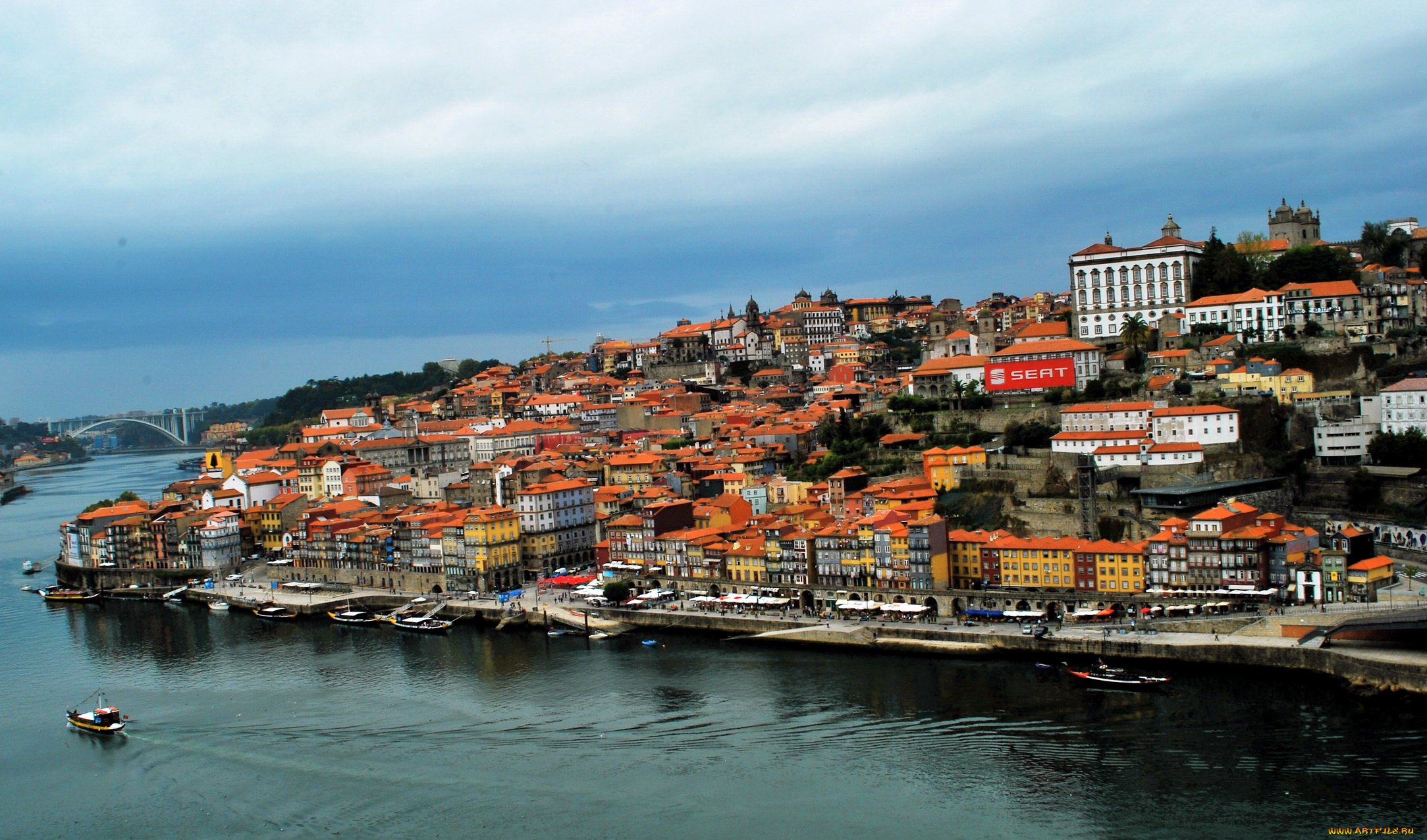 porto, portugal, города, панорамы, дома, побережье, море