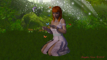 Картинка 3д+графика фантазия+ fantasy девушка лес фон взгляд