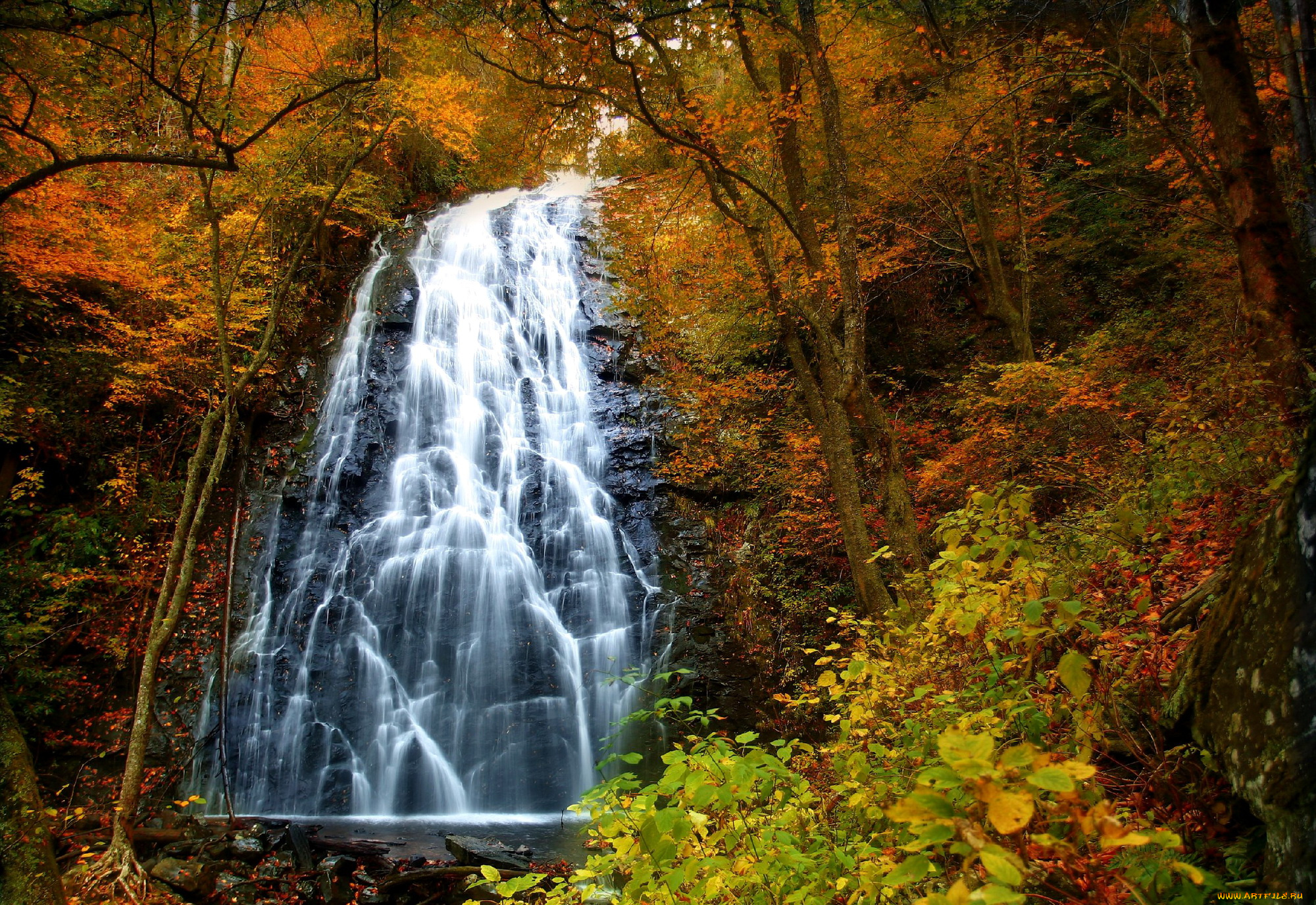 природа, водопады, водопад, осень