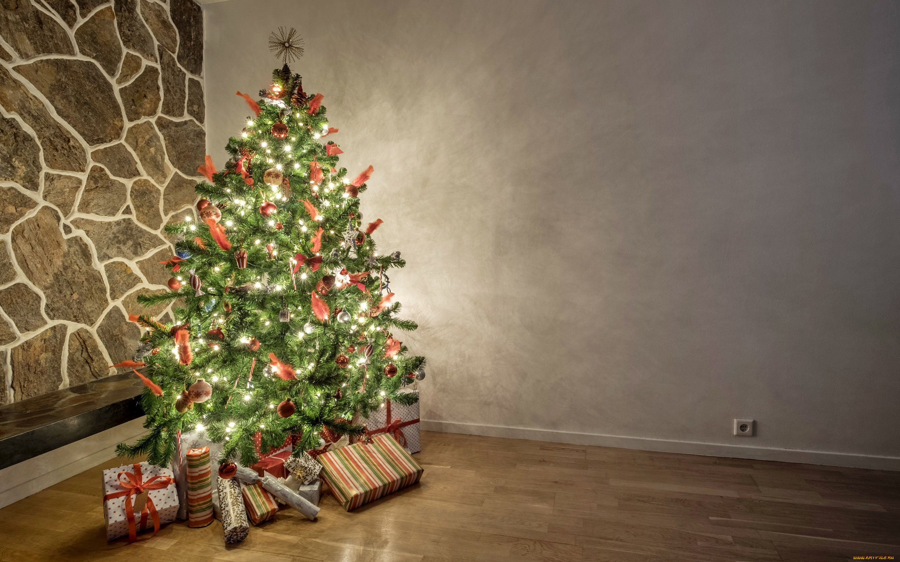 праздничные, Ёлки, свечи, подарки, украшения, новый, год, рождество, gifts, xmas, decoration, christmas, merry, елка