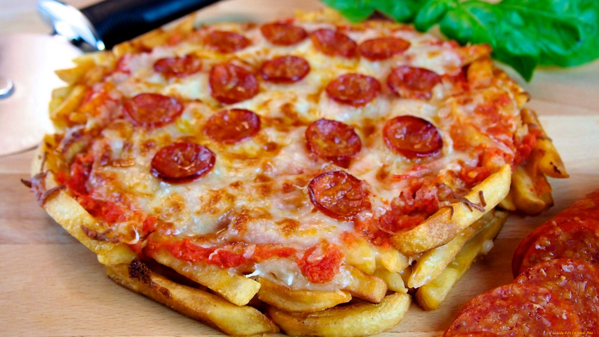 еда, пицца, сыр, колбаса