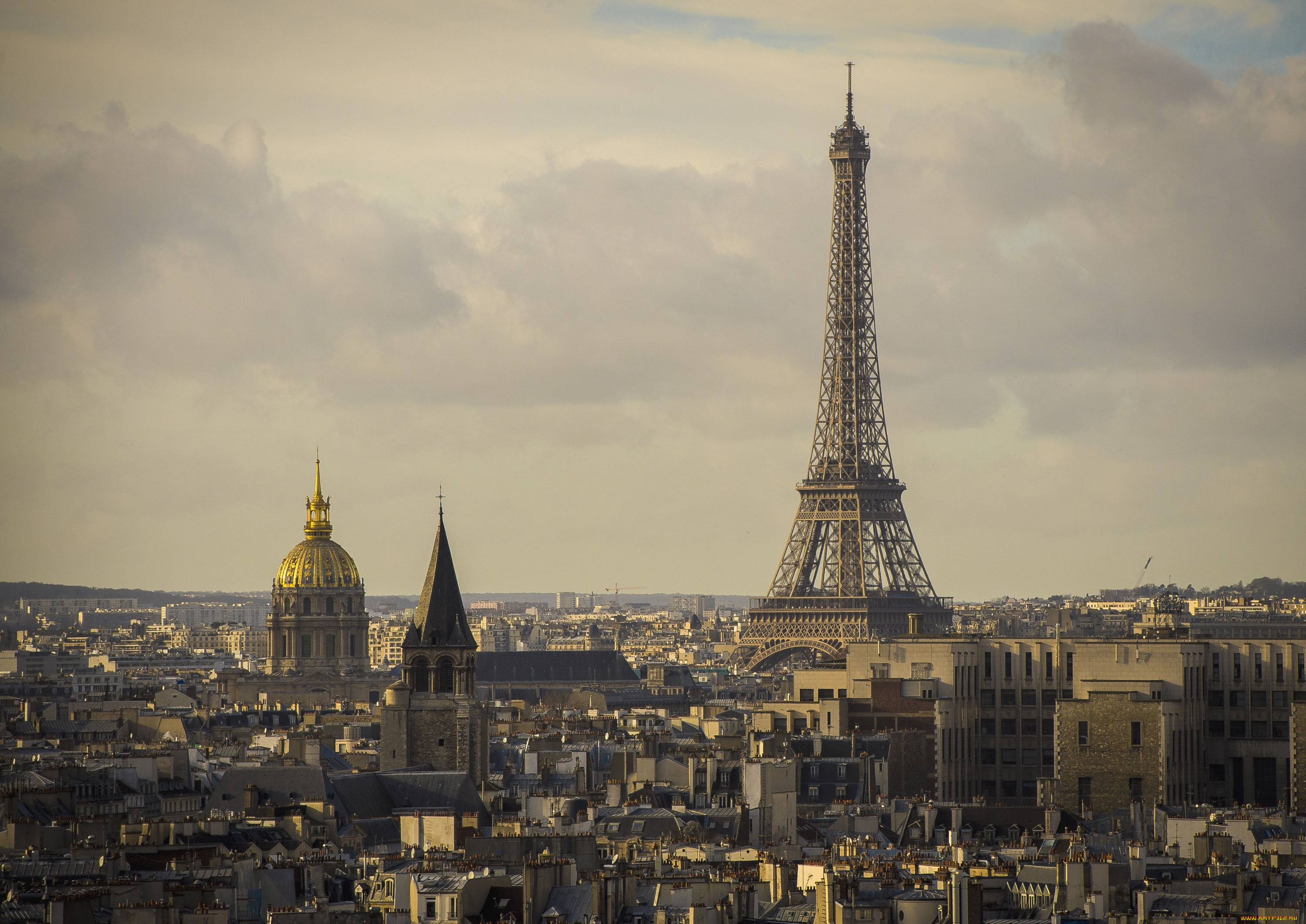 города, париж, , франция, башня, панорама