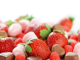 Картинка еда разное клубника конфеты ягоды