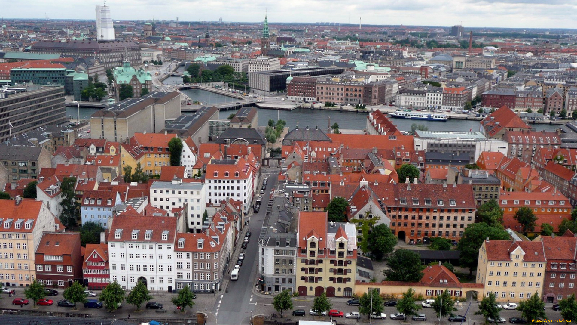 города, копенгаген, , дания, панорама