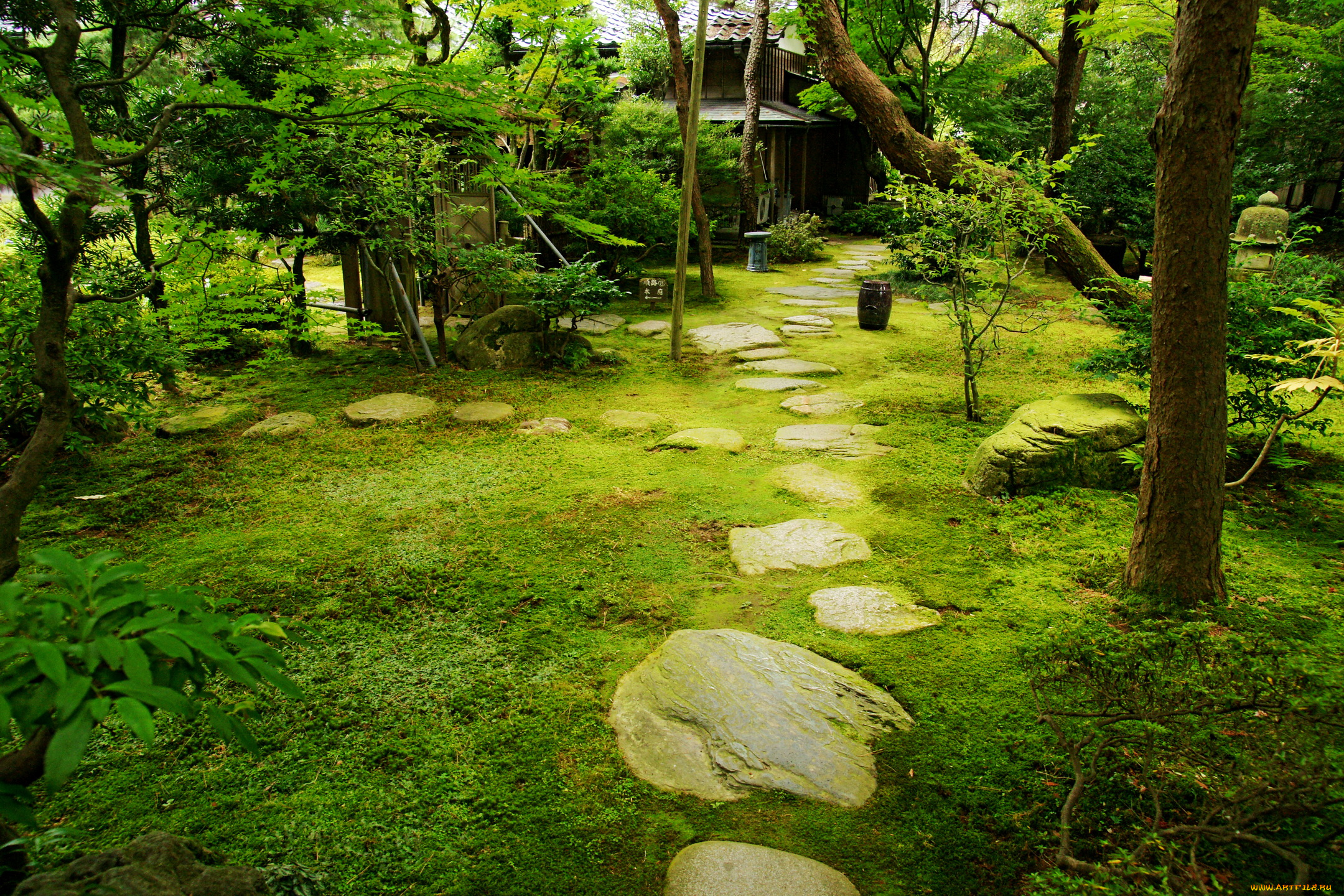 природа, парк, japan, garden, in, kanazawa