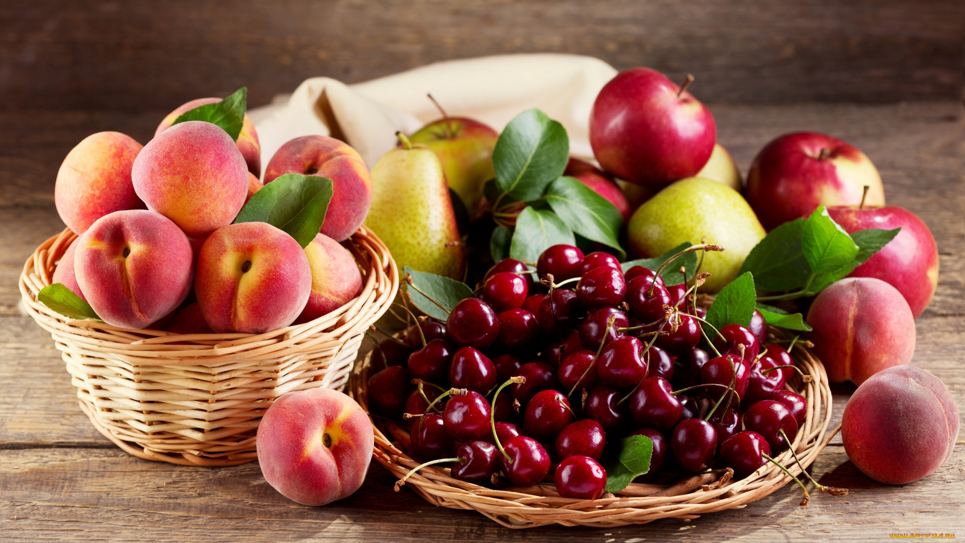еда, фрукты, , ягоды, ягоды, вишня, яблоки, персики