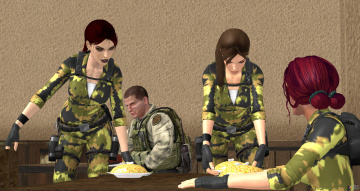 Картинка 3д+графика армия+ military фон девушки взгляд
