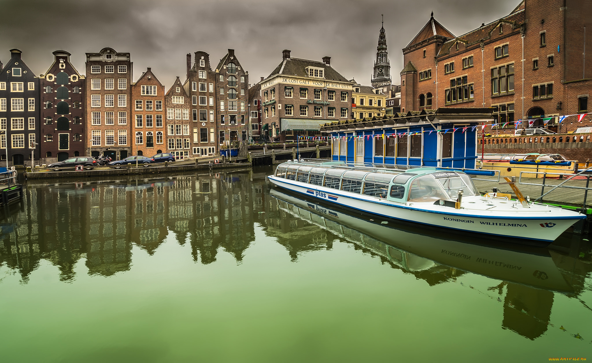 amsterdam, canal, корабли, теплоходы, судно, прогулочное